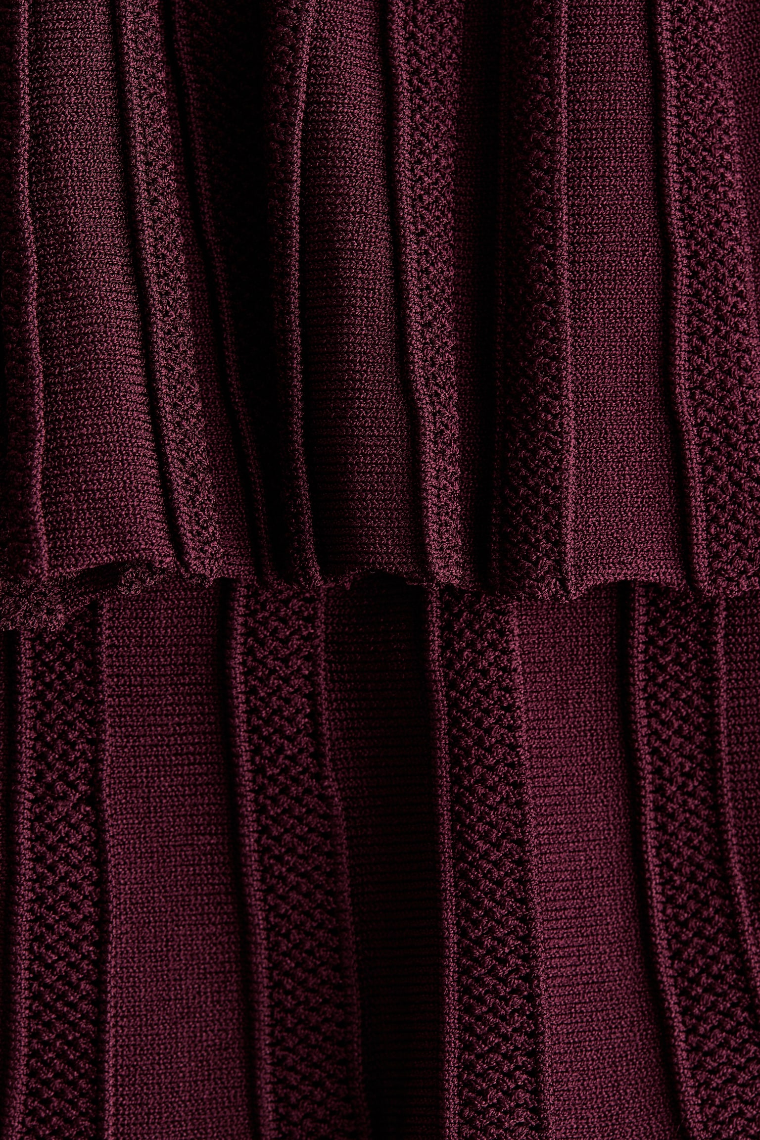 Женская юбка H&M Tiered Ribbed, цвет: Бордовый — фото 5