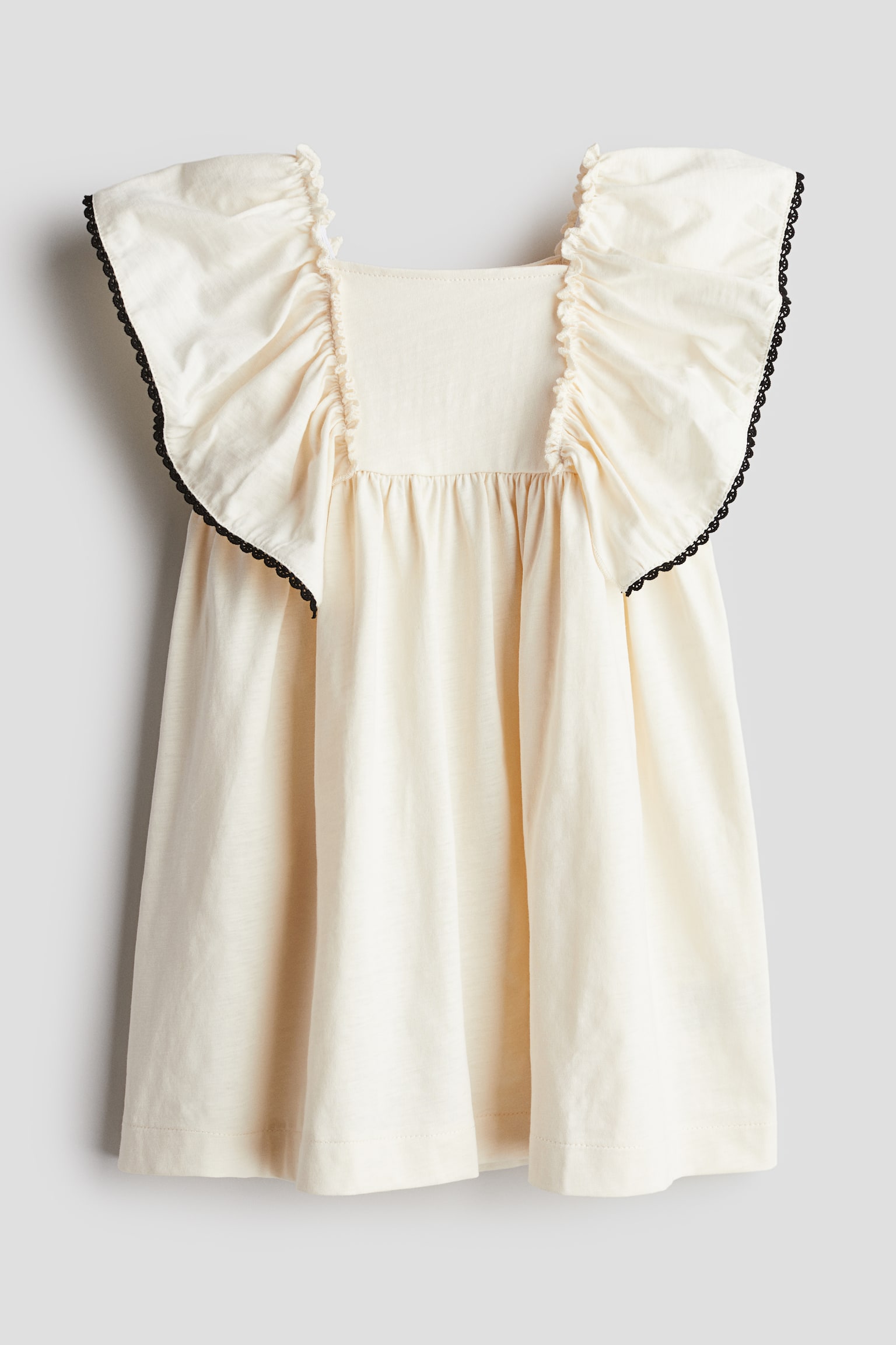 Butterfly-sleeved jersey dress - Cream/Mauve - 1