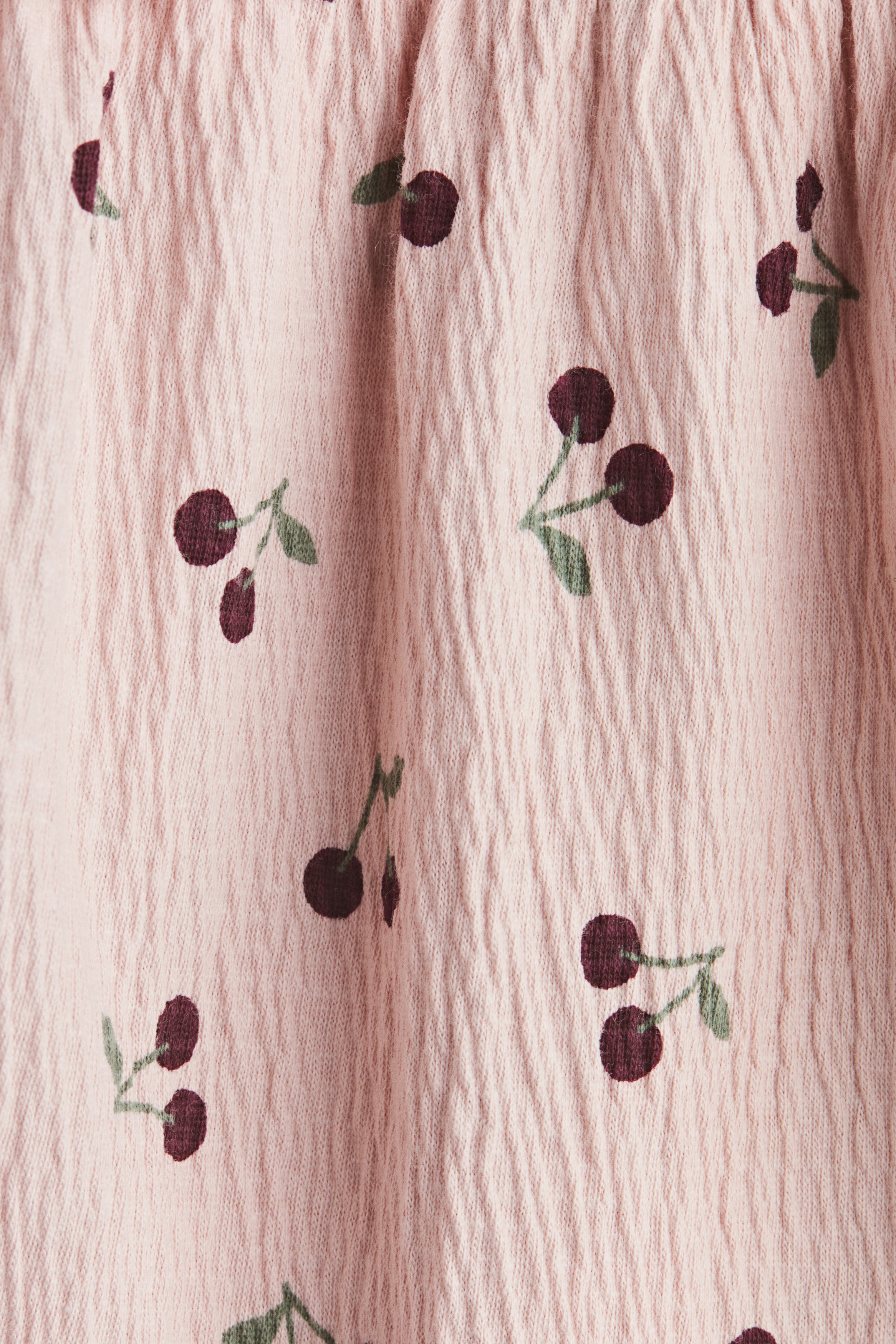 Light pink/cherries Crinkled Cotton Dress for kids | H&M CA
