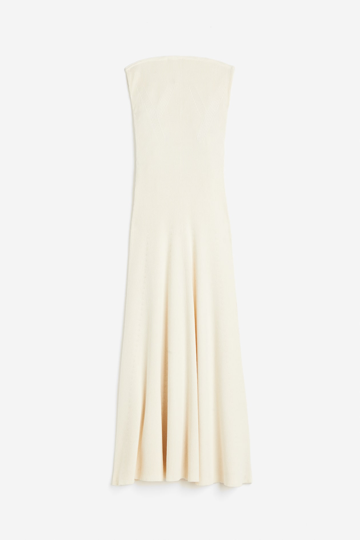 Women's Cream Rib-knit bandeau dress | H&M Women's Cream Rib-knit bandeau dress | H&M