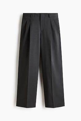 Dressad byxa i ullmix Loose Fit