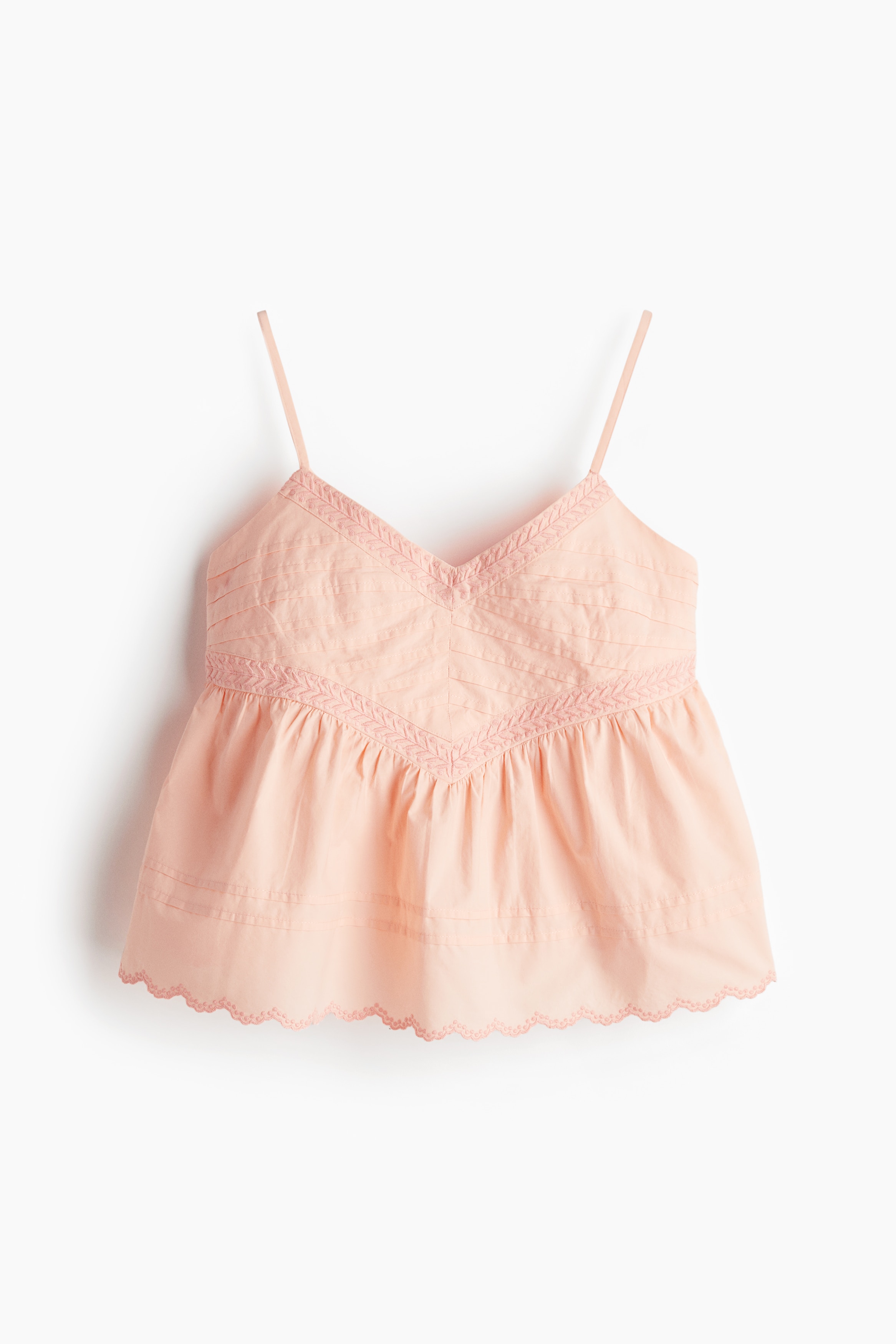 Topp med stråveck - Persikorosa