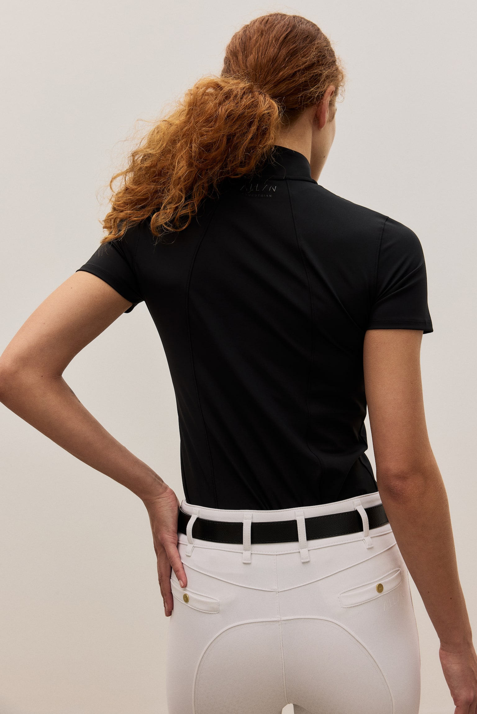Zip-top sports top - Black/Brown - 3