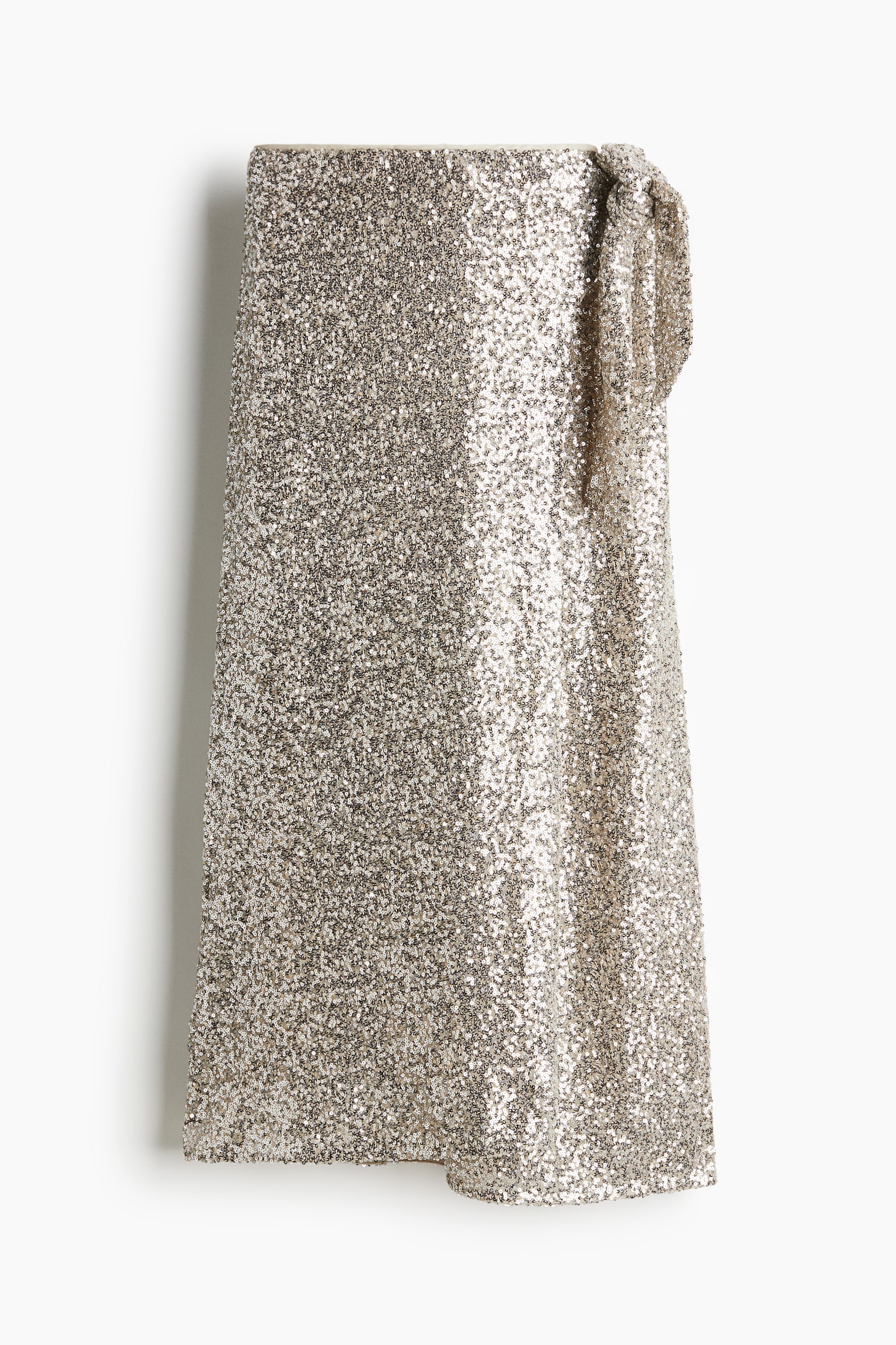 Sequined wrap skirt - Light beige/Silver-coloured/Black - 2