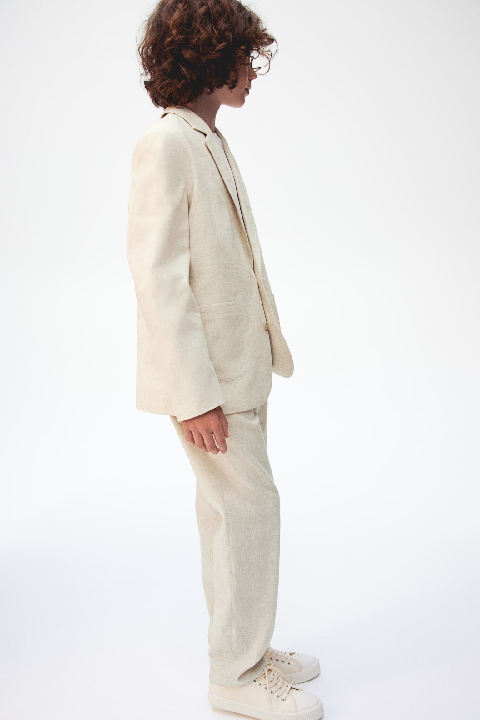 Linen Blend Suit - Light beige - 4