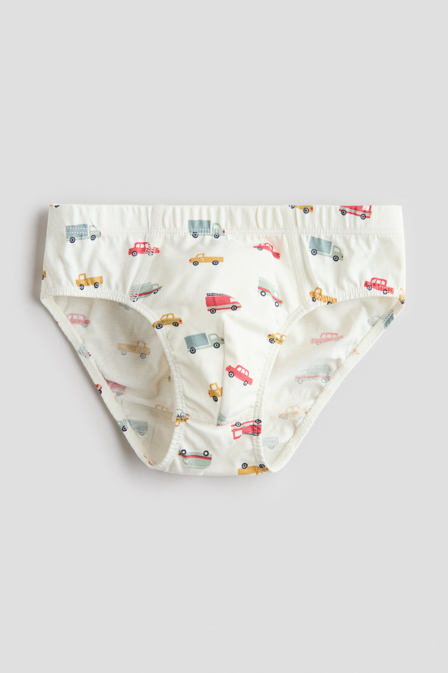 5 perechi de chiloți de băieți - Alb/vehicule/Crem/dinozauri/Turcoaz/dinozauri/Verde/vehicule - 3