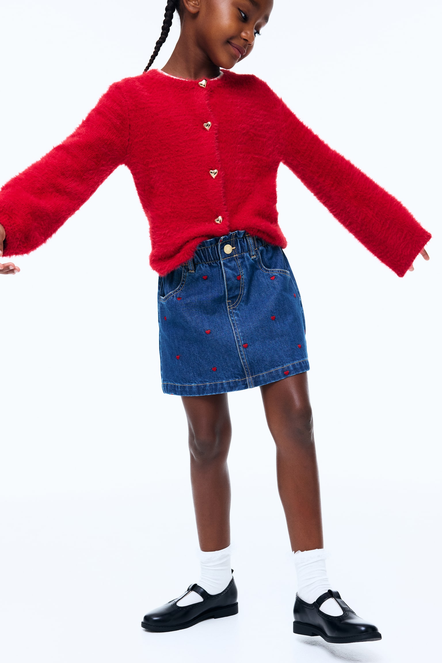 Детская юбка H&M Motif-Detail Denim Skirt, цвет: Джинсовый синий — фото 2