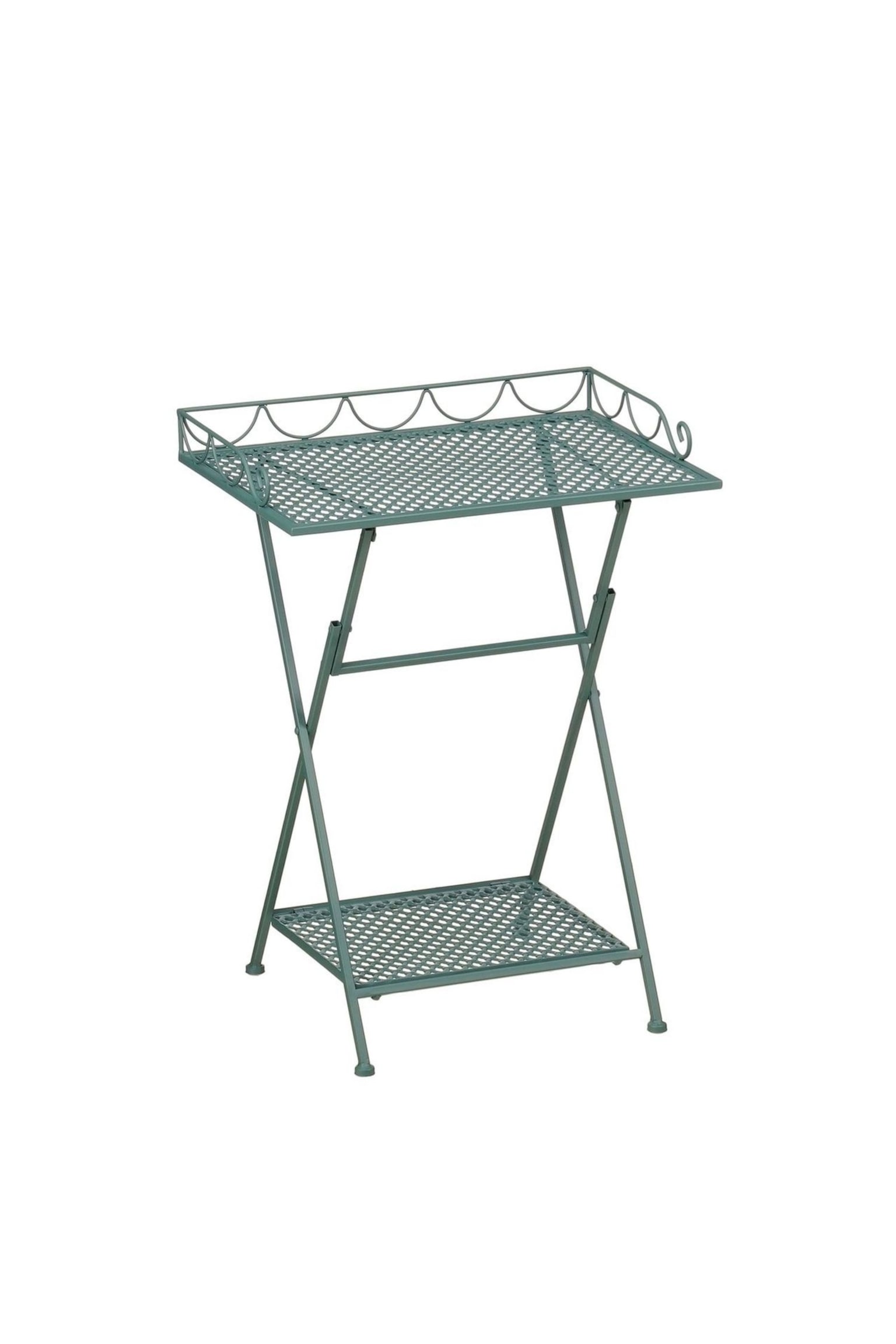 Table D’appoint En Métal - Vert/Blanc Cassé