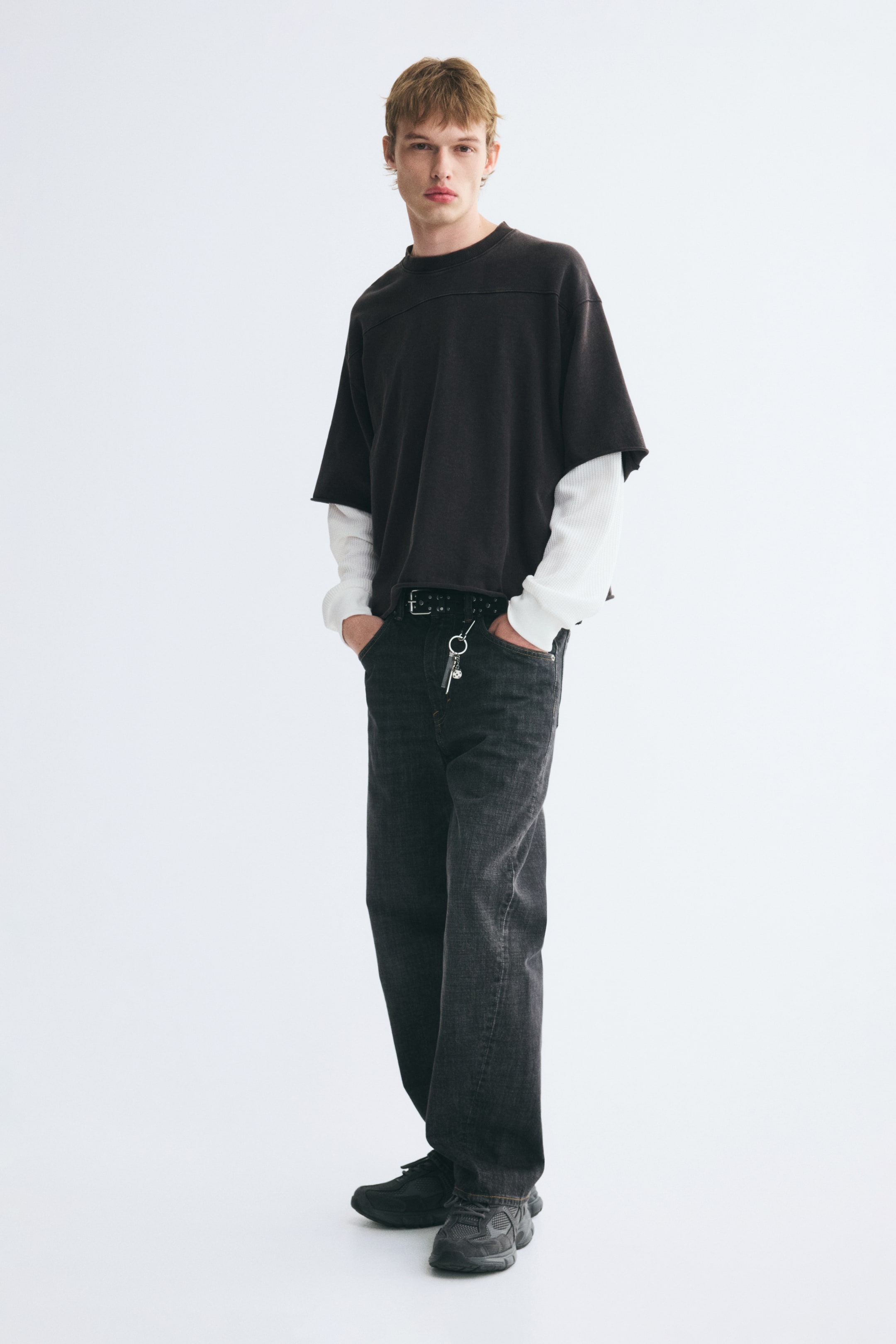 Oversized-Fit Layered Long-Sleeved T-Shirt
