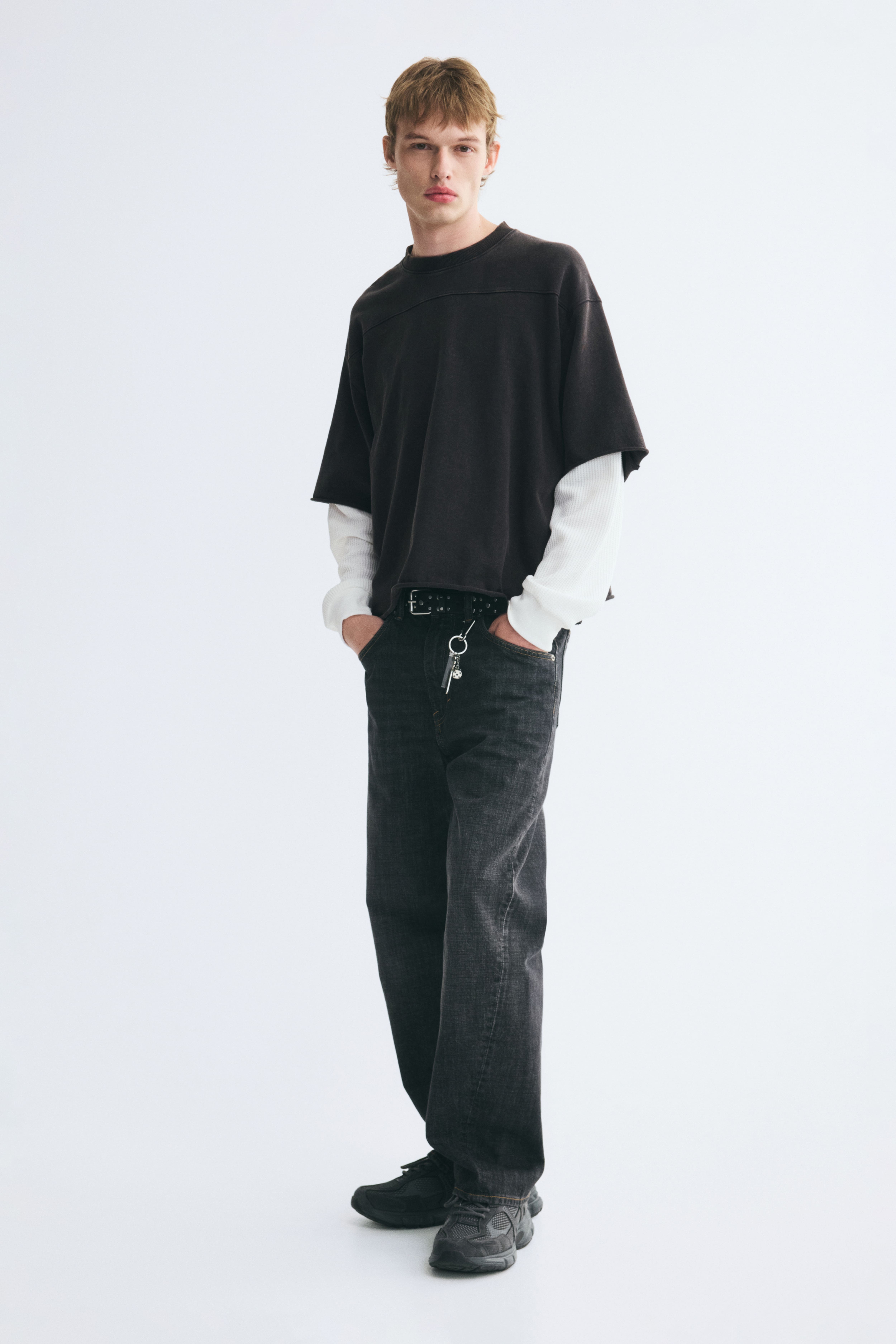 Oversized-Fit Layered Long-Sleeved T-Shirt