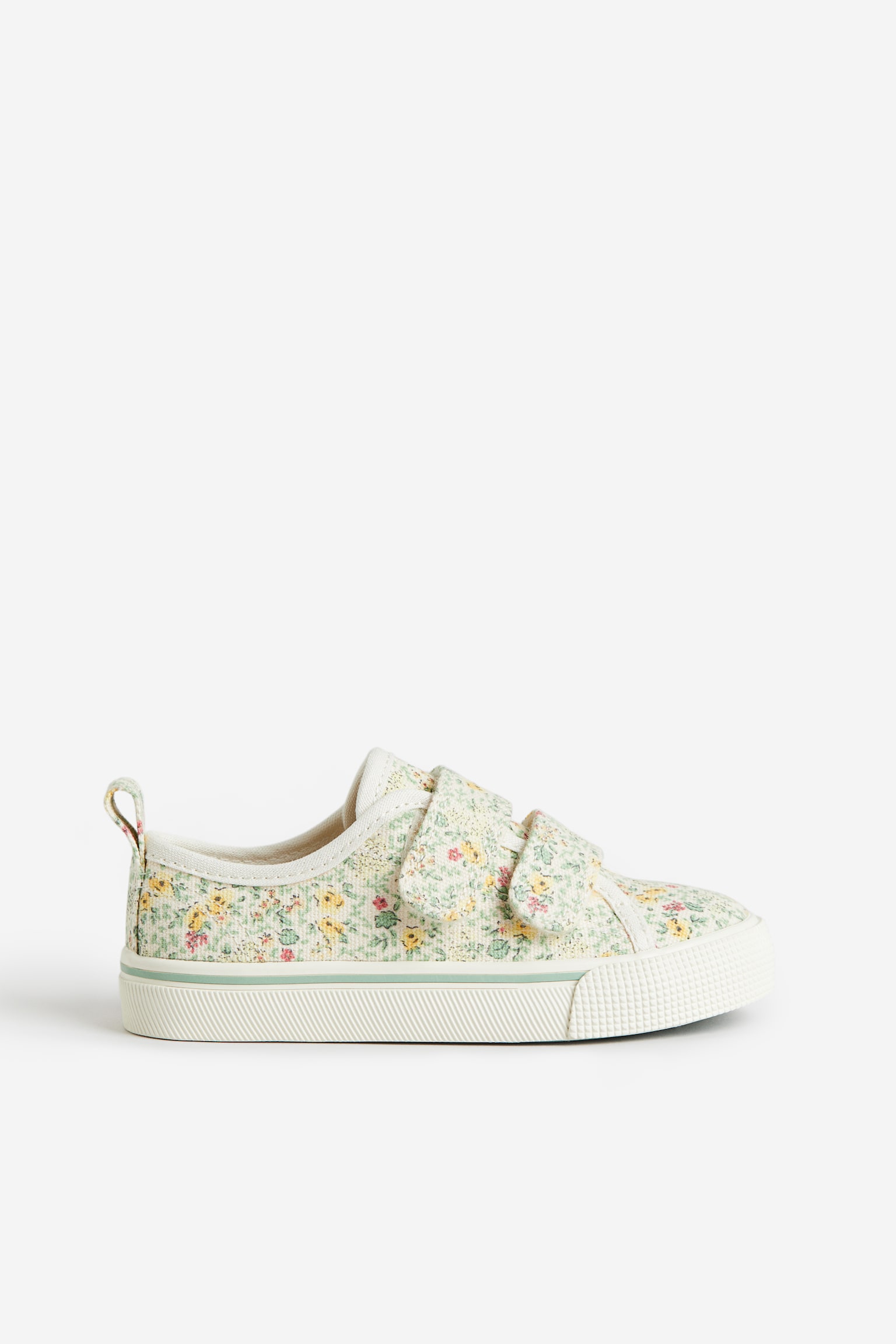 Floral-patterned canvas trainers - White/Floral - 3