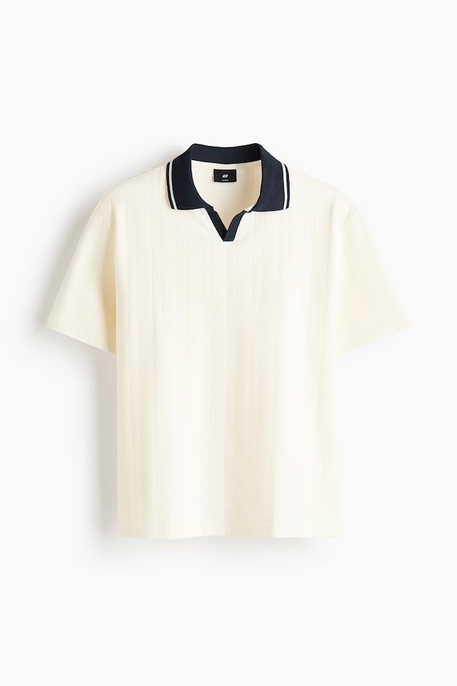 Polo en punto texturizado Relaxed Fit - Crema/Burdeos/Azul marino - 1