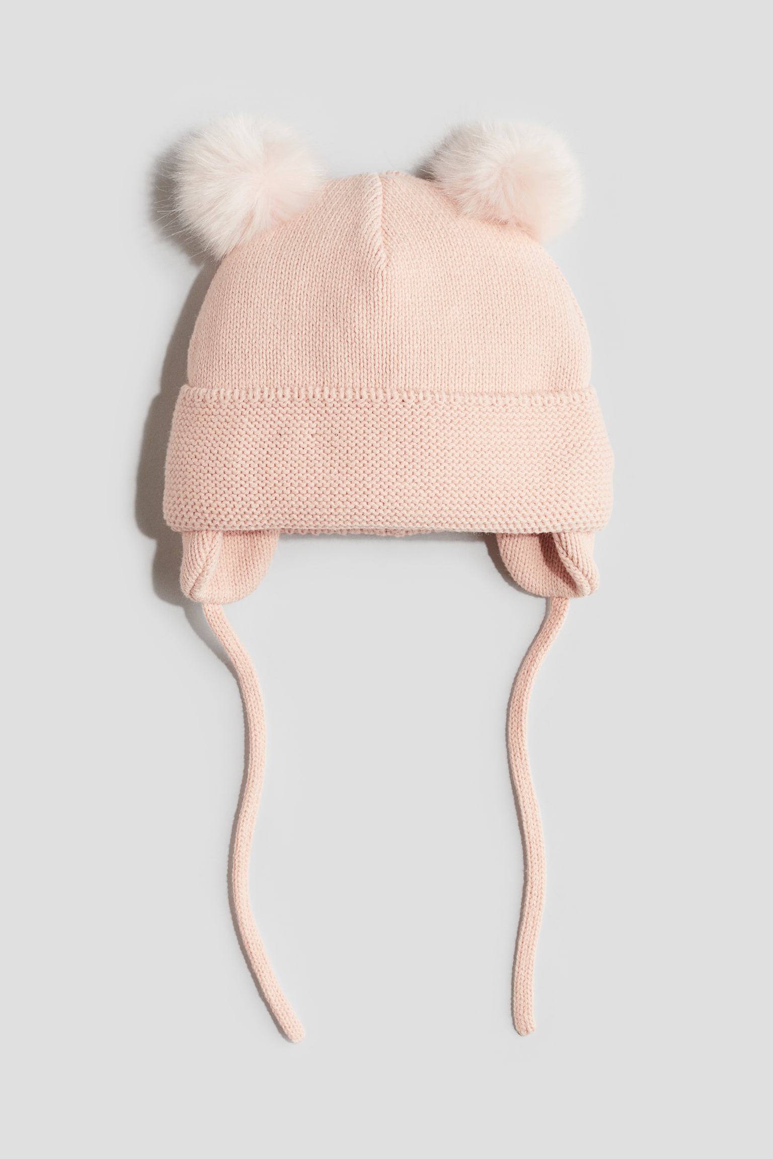 Fleece-lined beanie with earflaps - Light pink/Mole/Light beige - 1