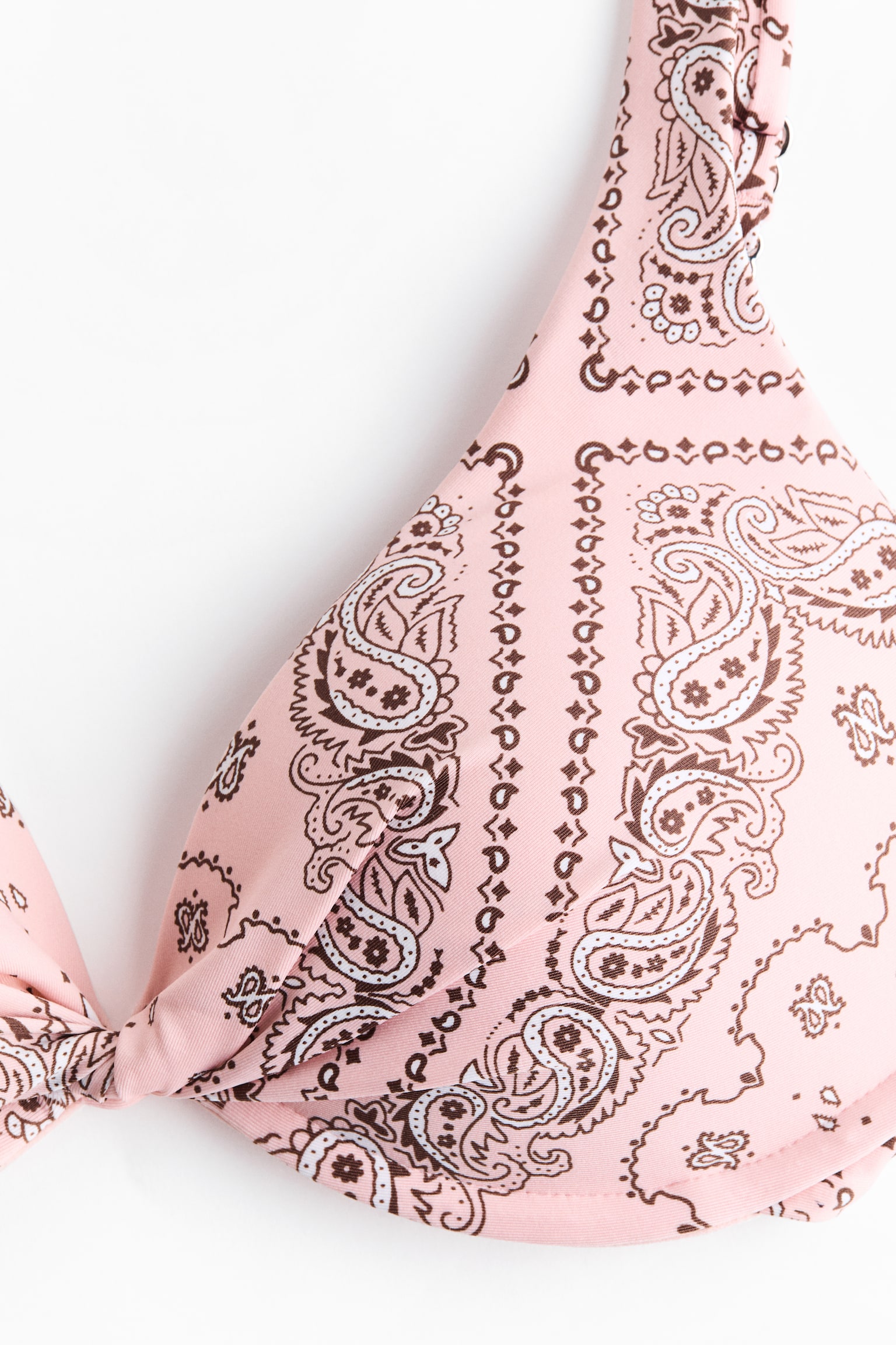Push-up bikini top - Light pink/Paisley pattern/Dark brown/Green - 5