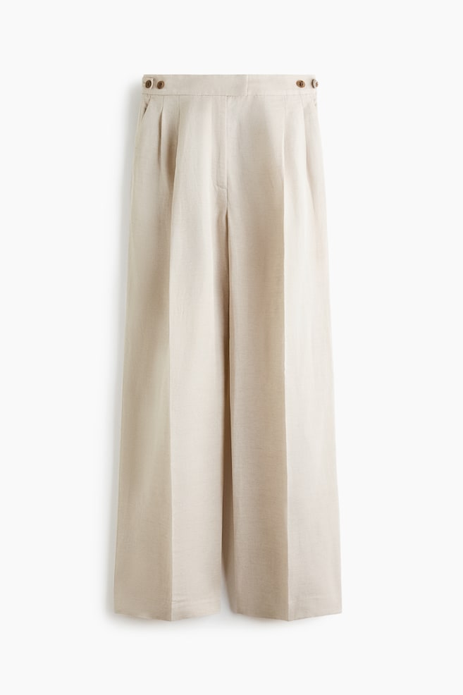 Linen-Blend Dress Pants - Light beige - 1