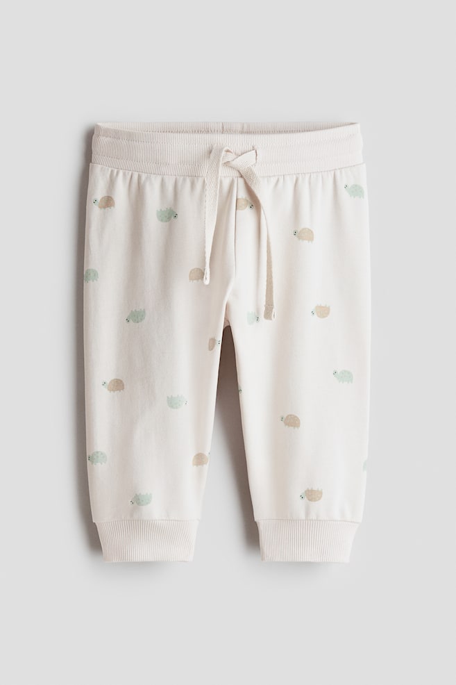 Cotton sweatpants - Light beige/Turtles/Light blue - 1