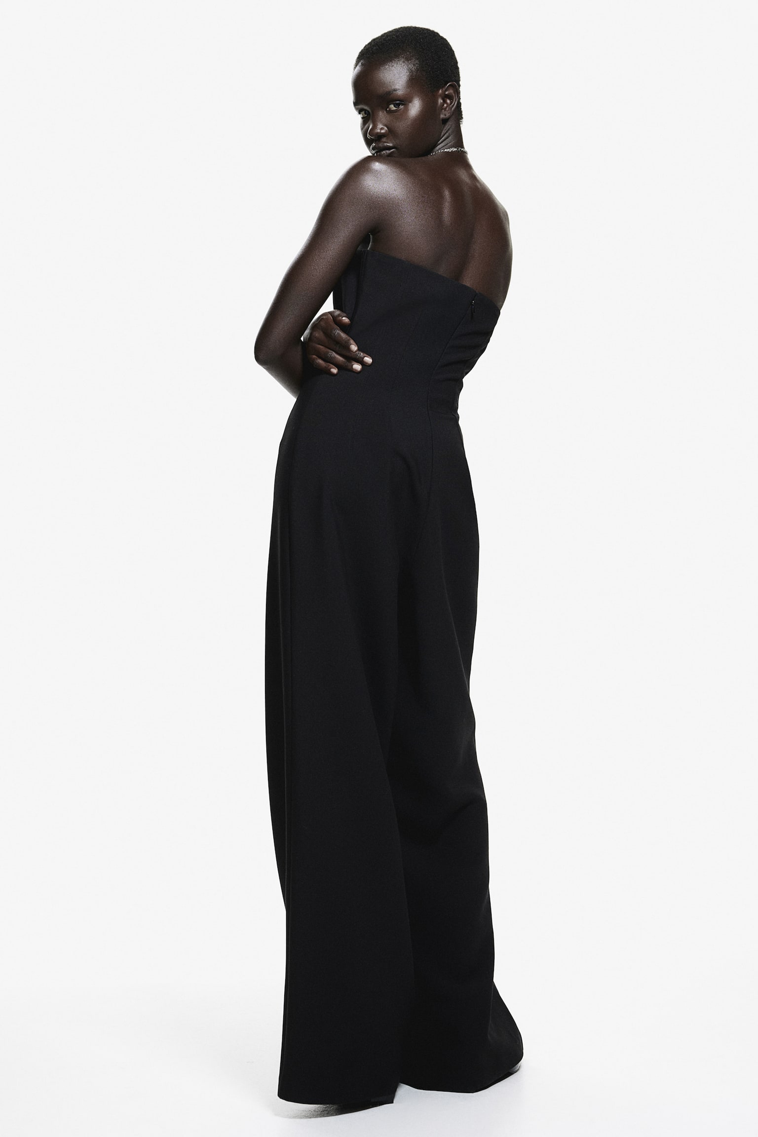 Tailored bandeau jumpsuit - Black - 8