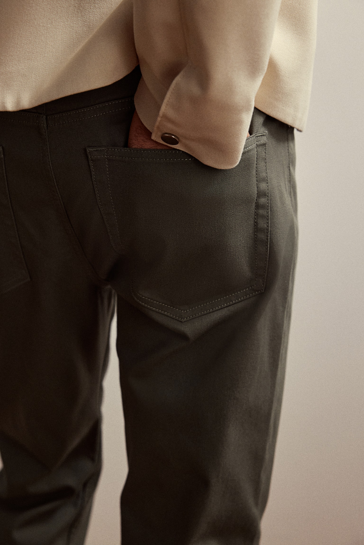 Slim Fit Cotton twill trousers - Khaki green/Light beige/Dark grey/Grey/Black/Navy blue/Light grey - 6