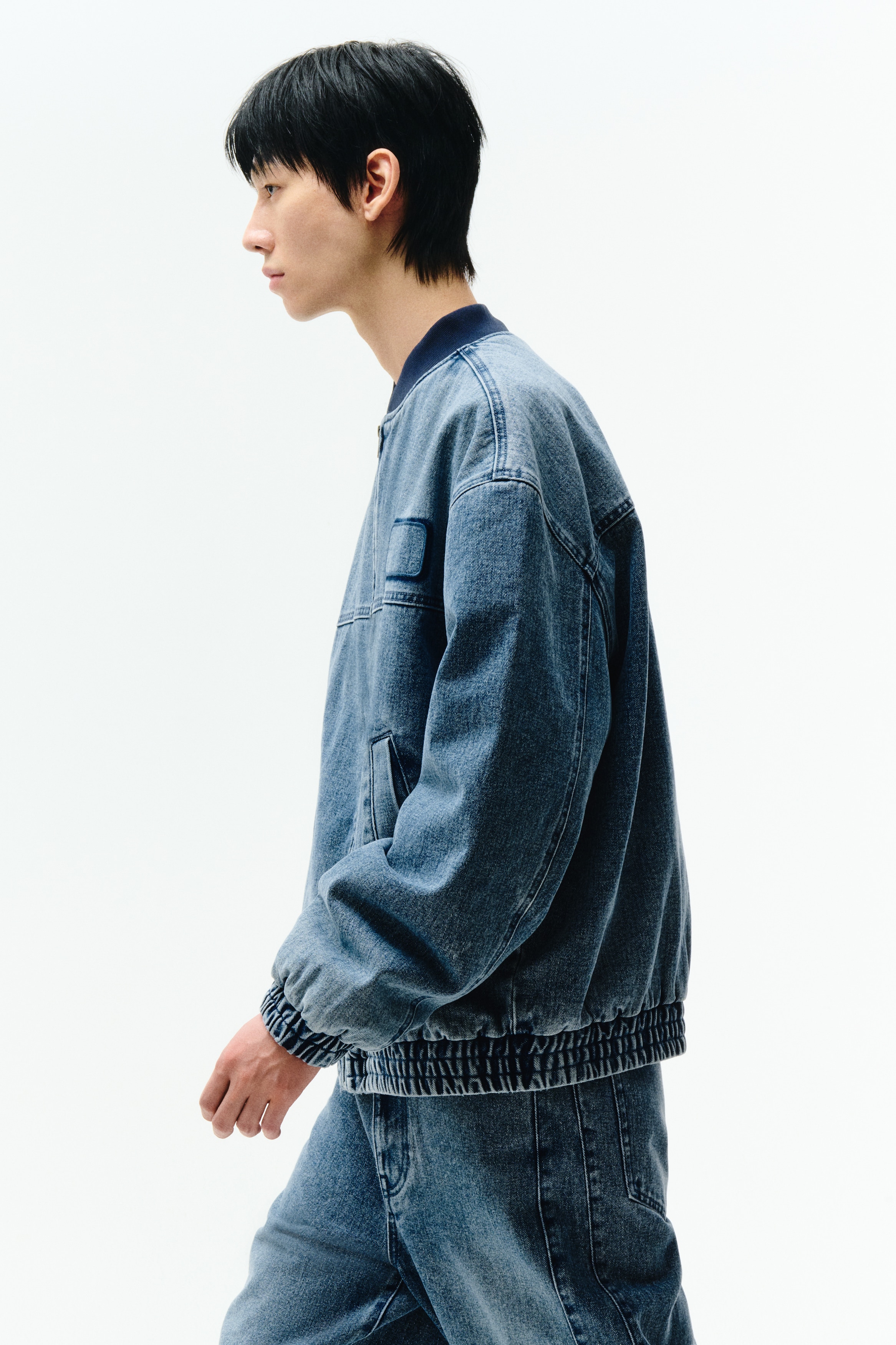 パッデッドデニムジャケット - デニムブラック - Men | H&M JP