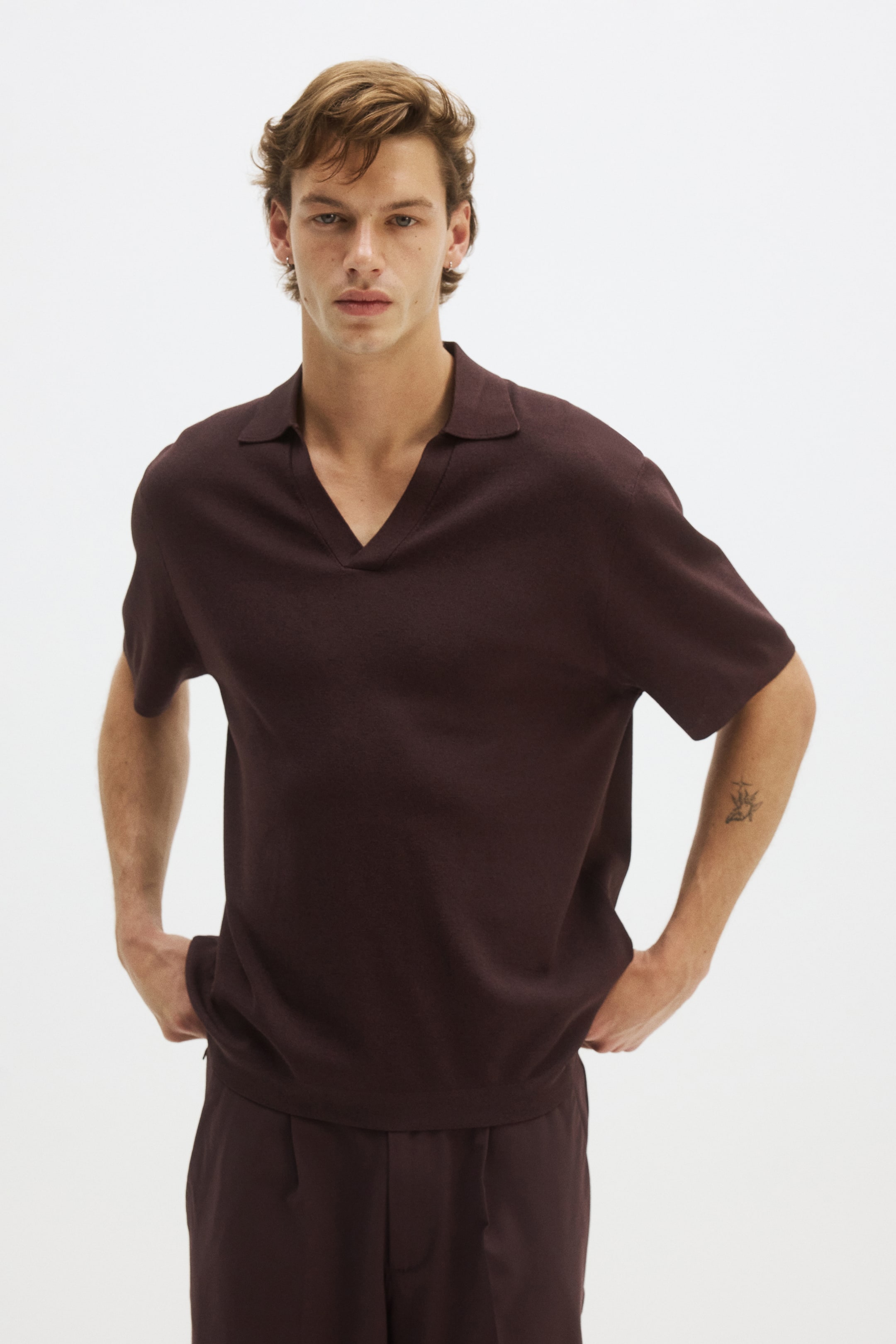 Мужские рубашки H&M Cooling Regular-Fit Knit Polo Shirt — фото 5