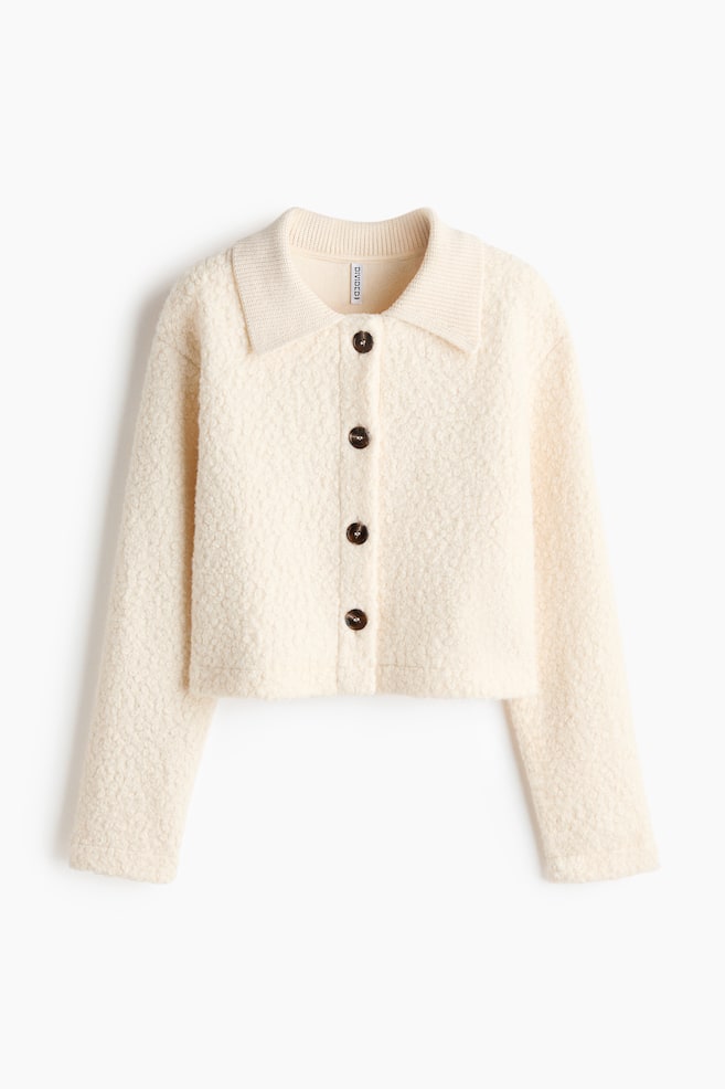 Teddy Fleece Cardigan - Cream - 1