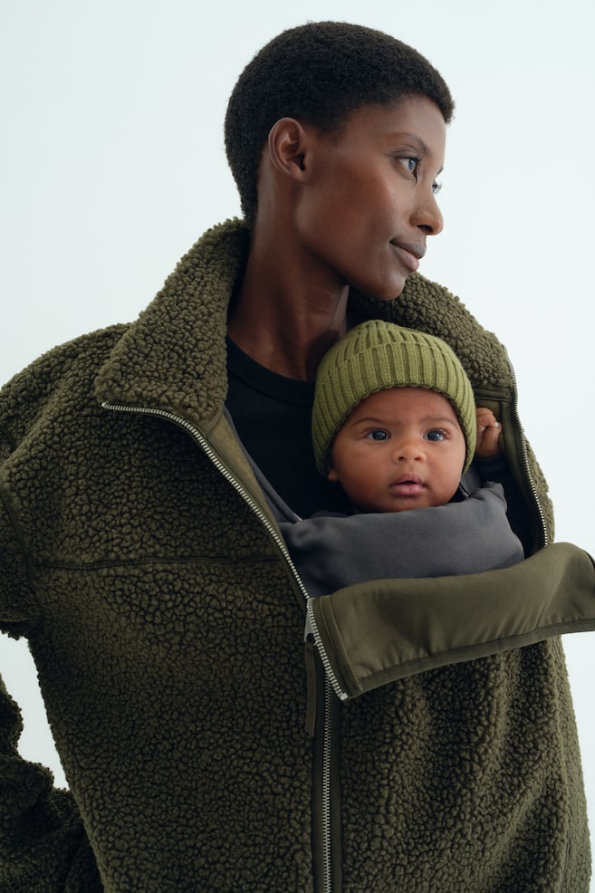 MAMA Before & After Babywearing teddy jacket - Dark khaki green/Dark brown/Black/Beige/Cream - 1