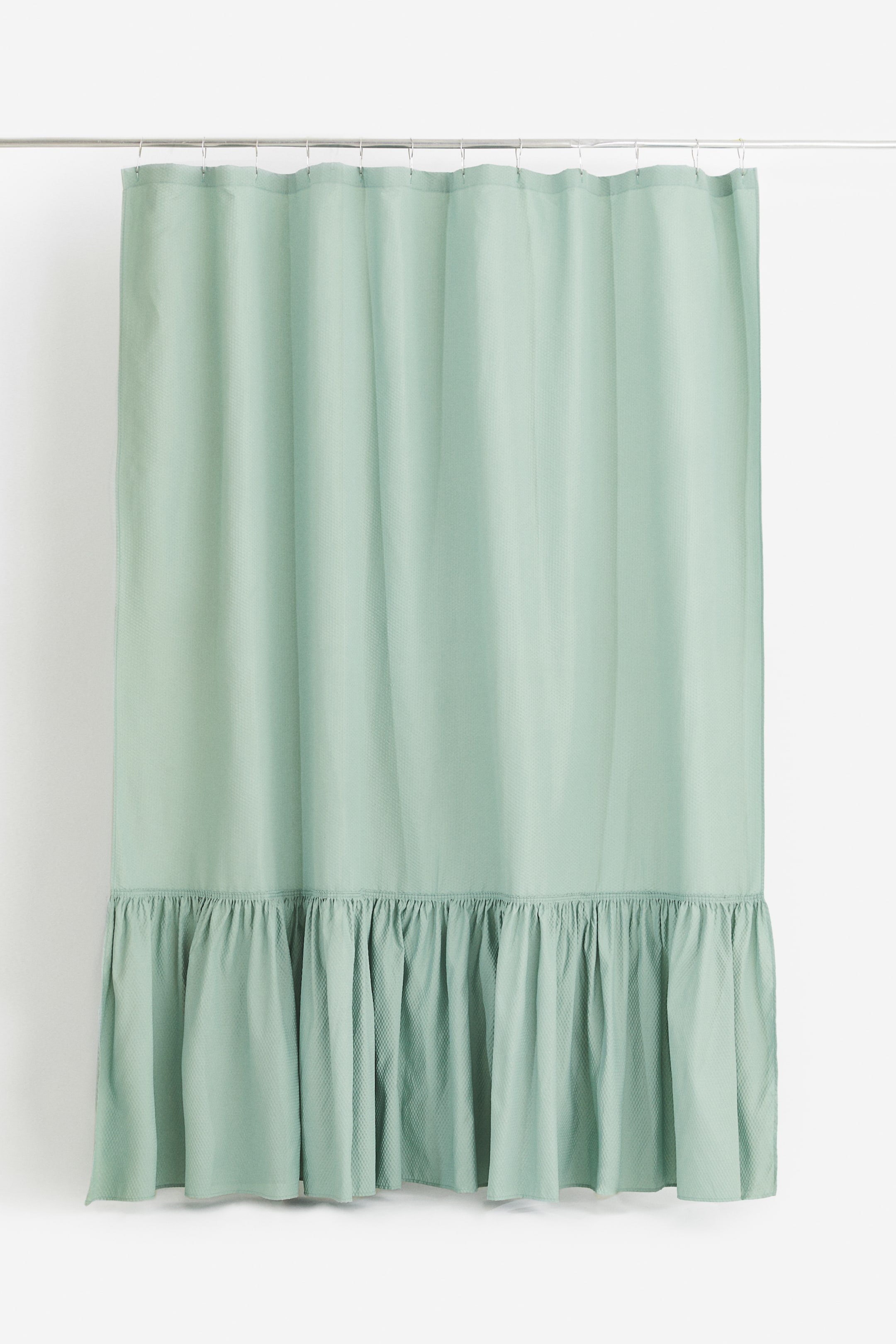 Flounce-trimmed Shower Curtain