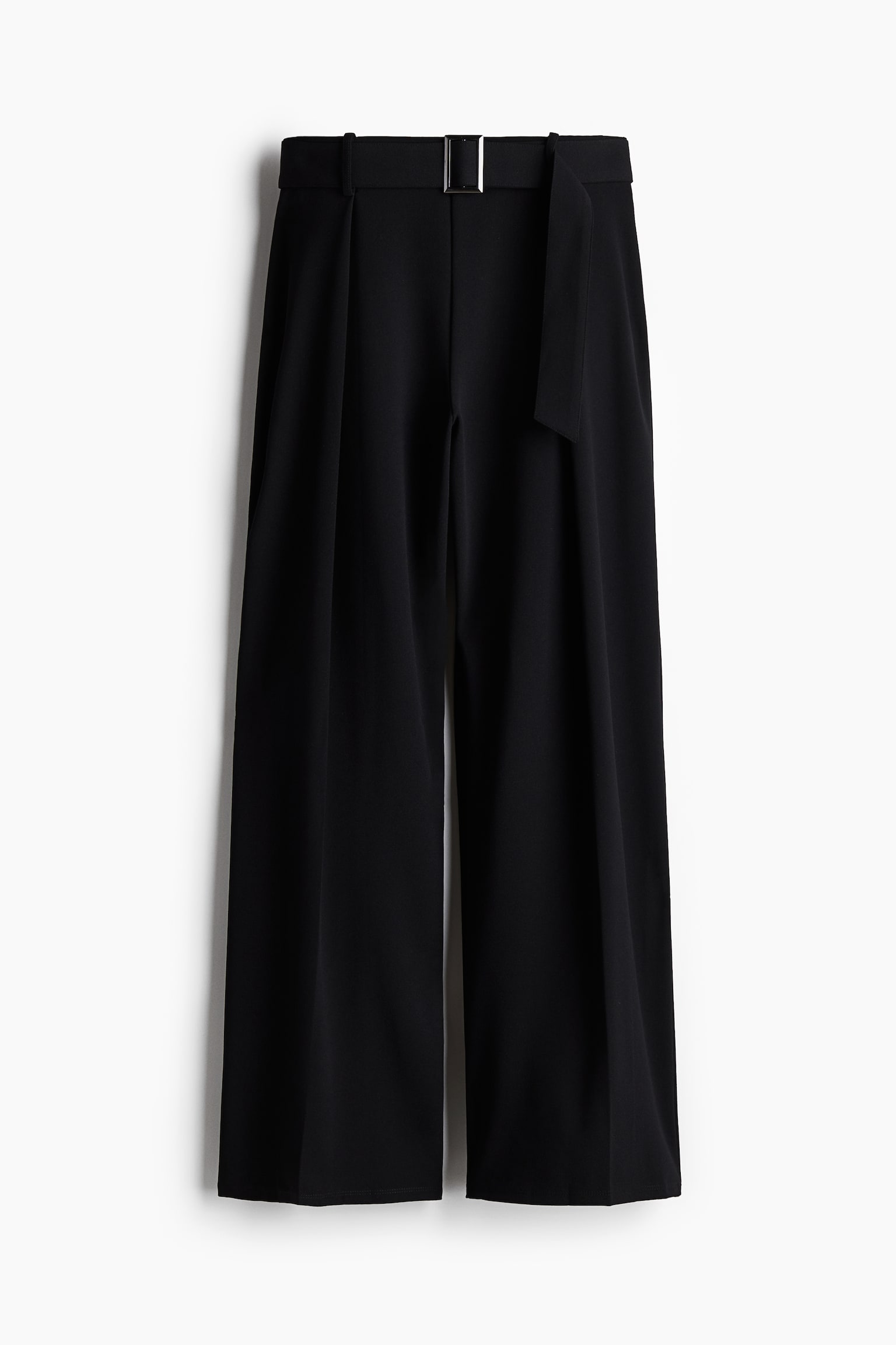 Wide belt-detail trousers - Black/Navy blue - 2