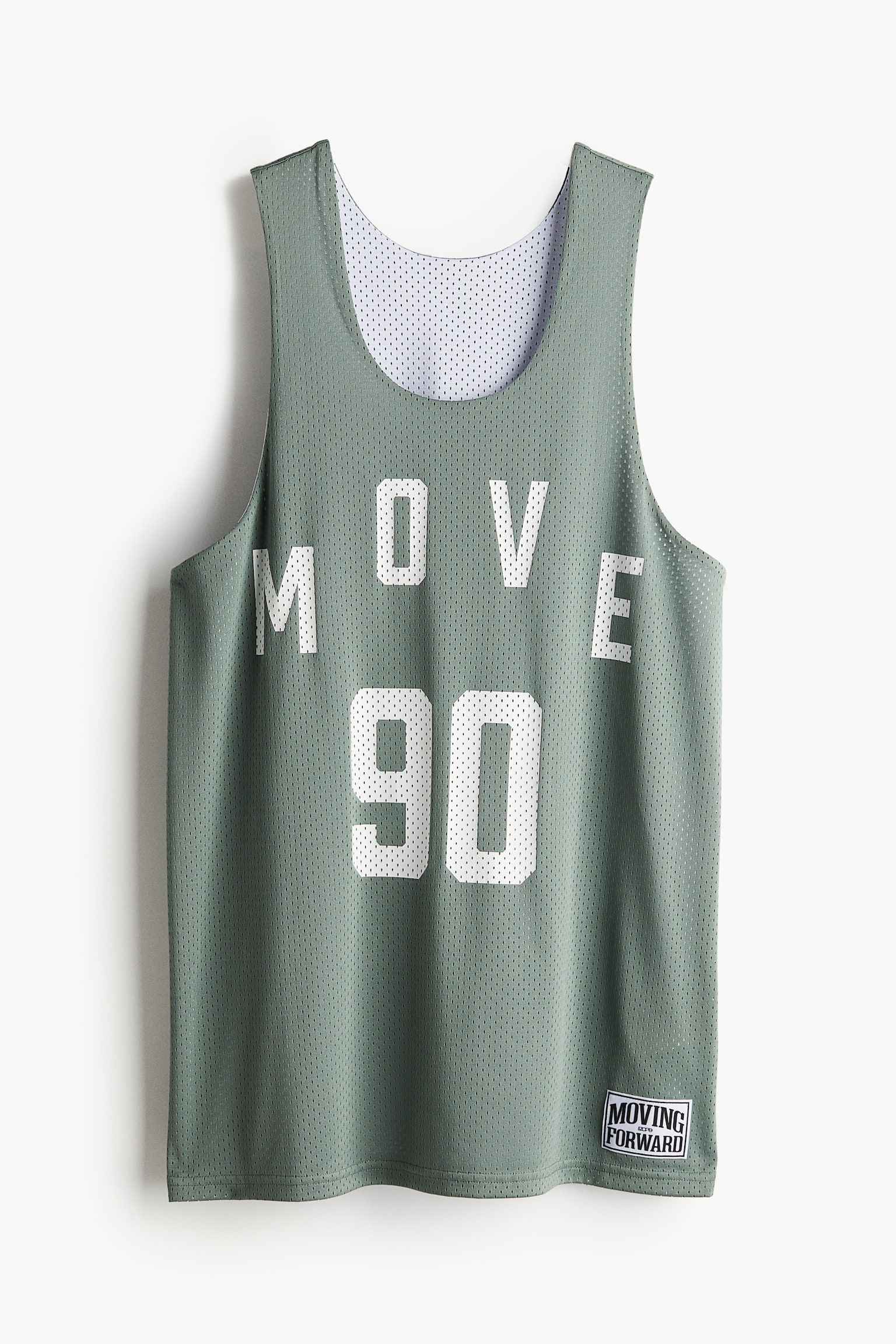 Loose Fit Basketball Jersey In DryMove™ - Light khaki green/White/Move 90 - 2