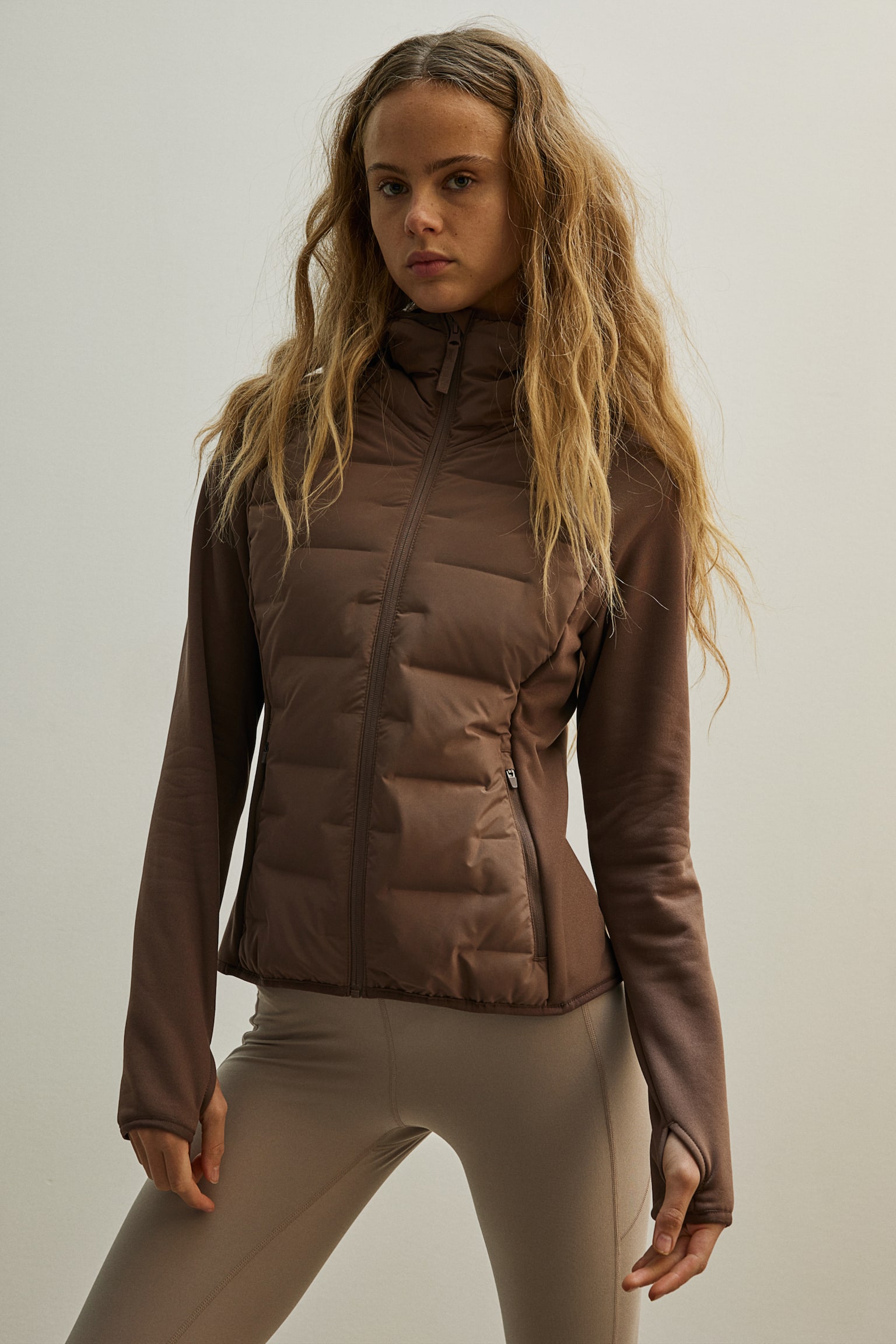 Hybrid Down Jacket In ThermoMove™ - Brown/Grey/Khaki green/Black - 1