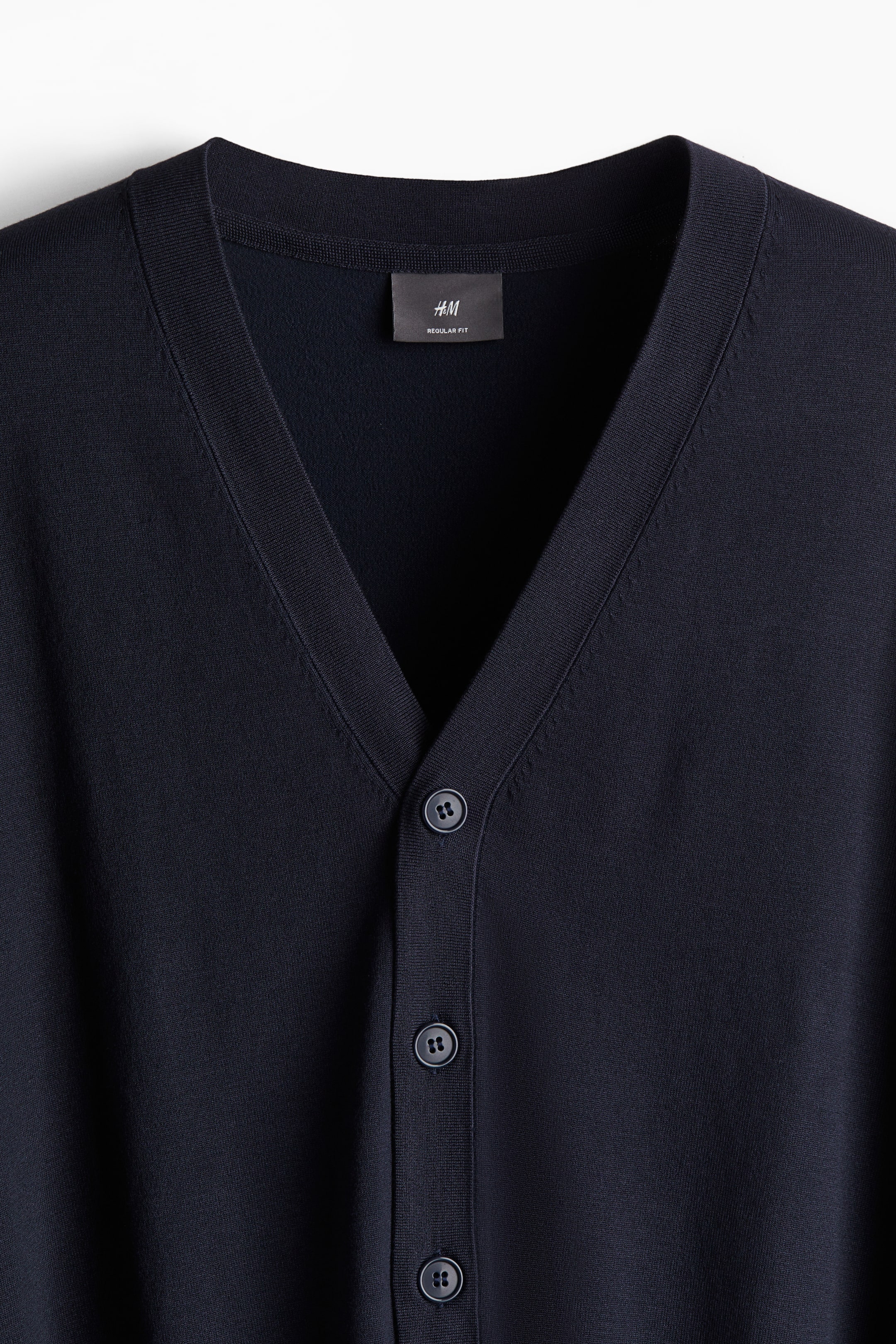 Regular Fit Fine-knit cardigan - Navy blue - Men | H&M GB 6