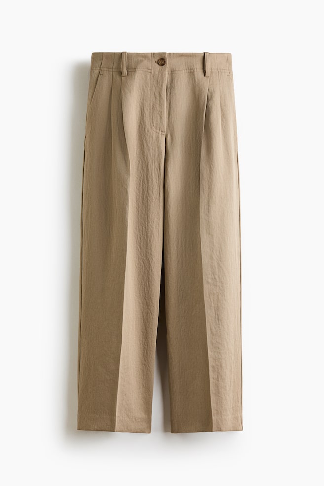 Twillhose in 7/8-Länge - Beige/Cremefarben/Dunkelbraun - 1