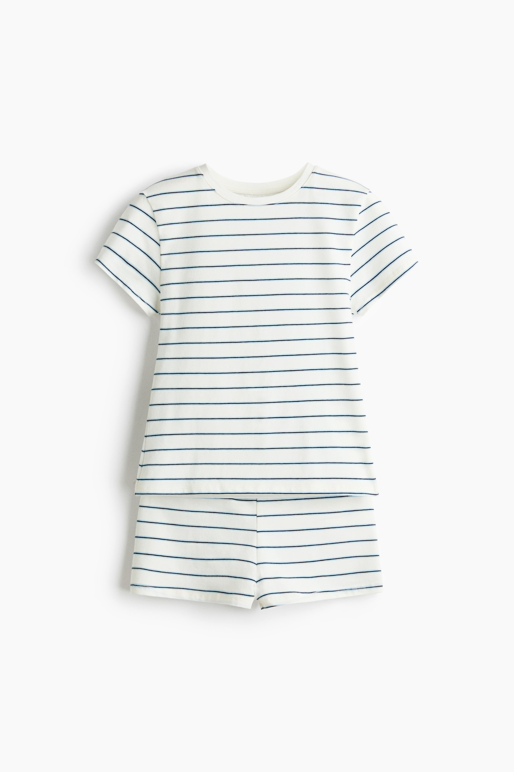 Zobacz większy obraz: Piżama z bawełnianego dżerseju - Cream/Striped - ONA | H&M PL 1