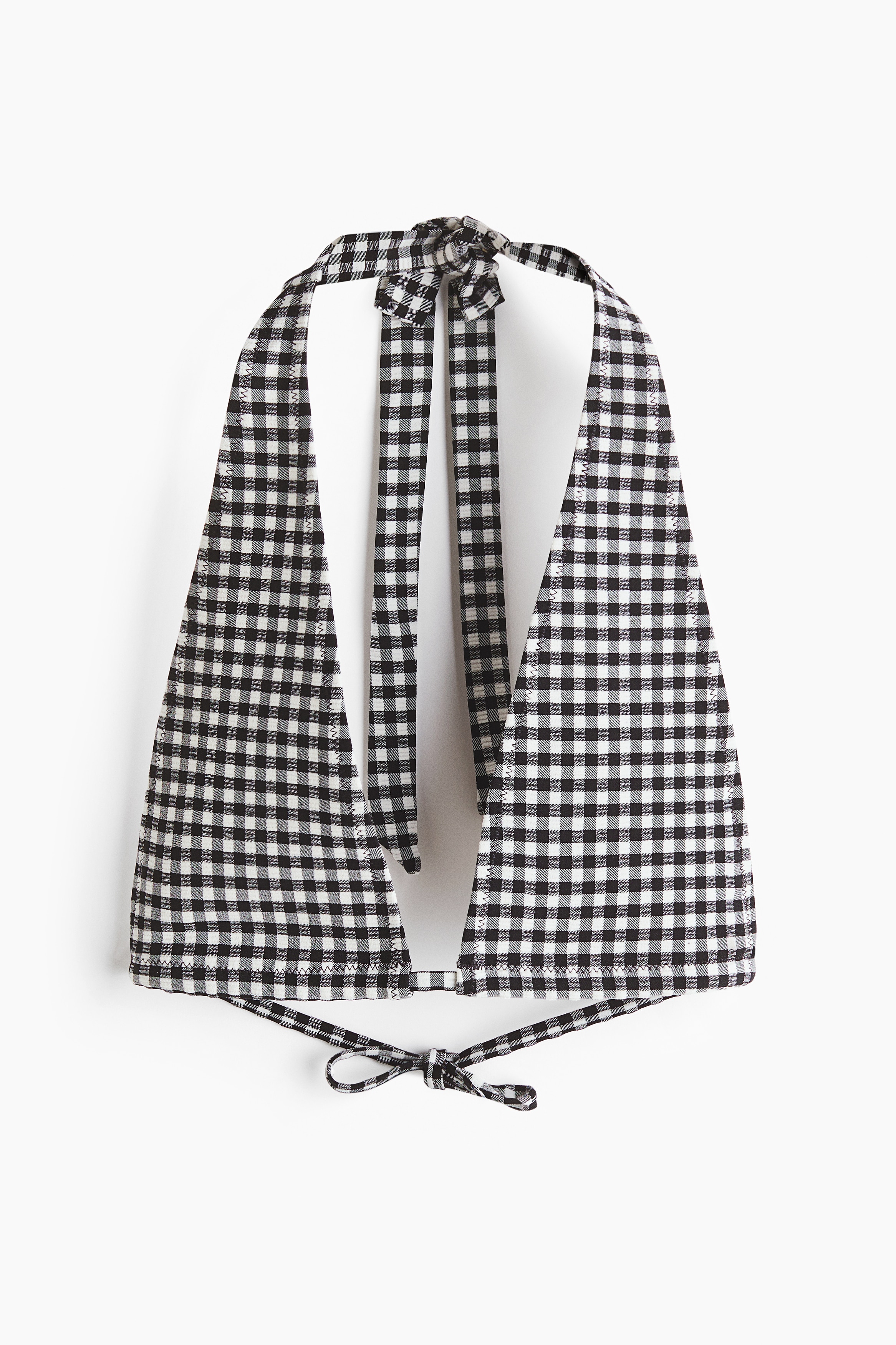 Triangle bikini top - Black/gingham/Black/polka dot