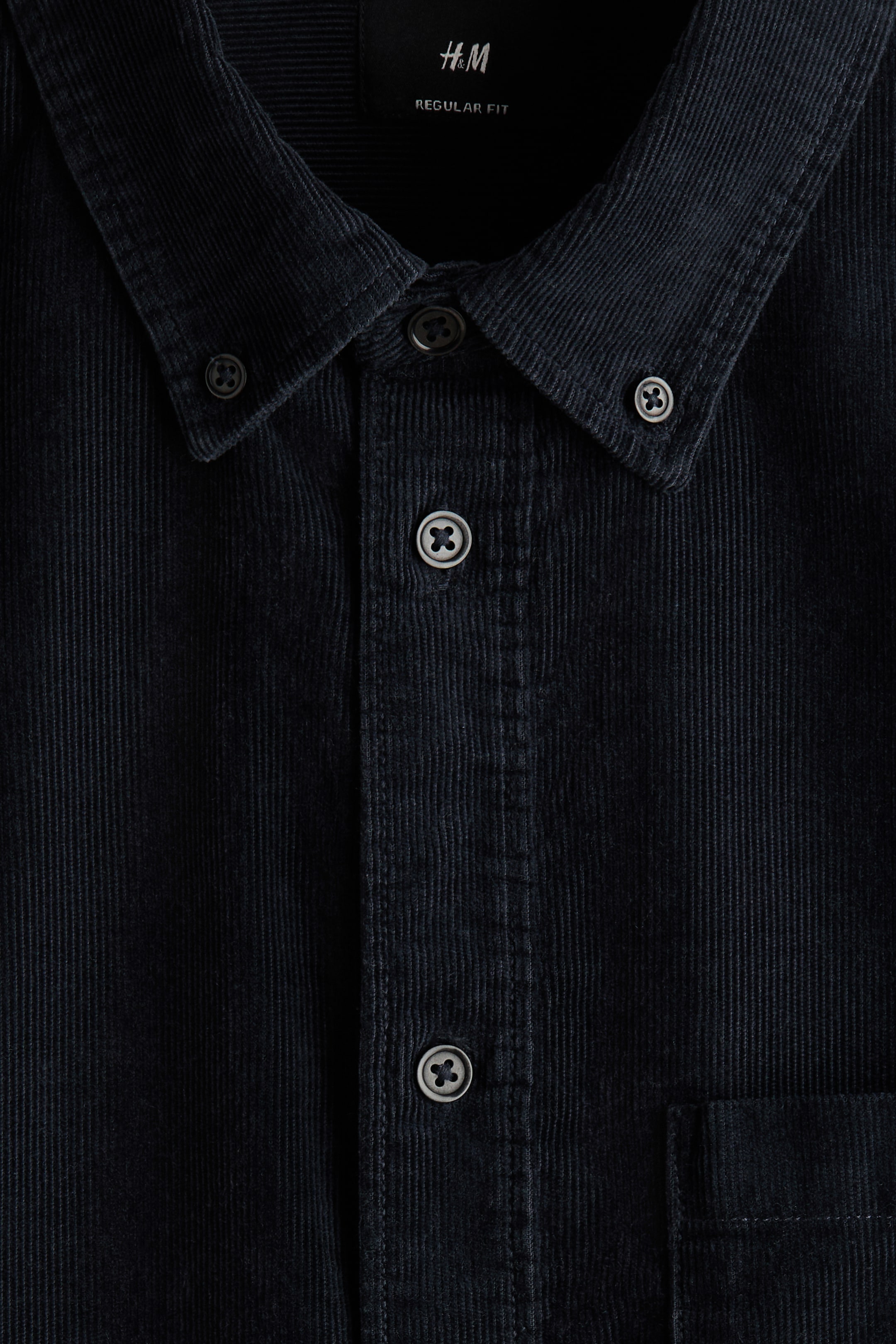 Prikaži veću sliku: Košulja od rebrastog somota Regular Fit - Mornarsko plava - Men | H&M RS 6