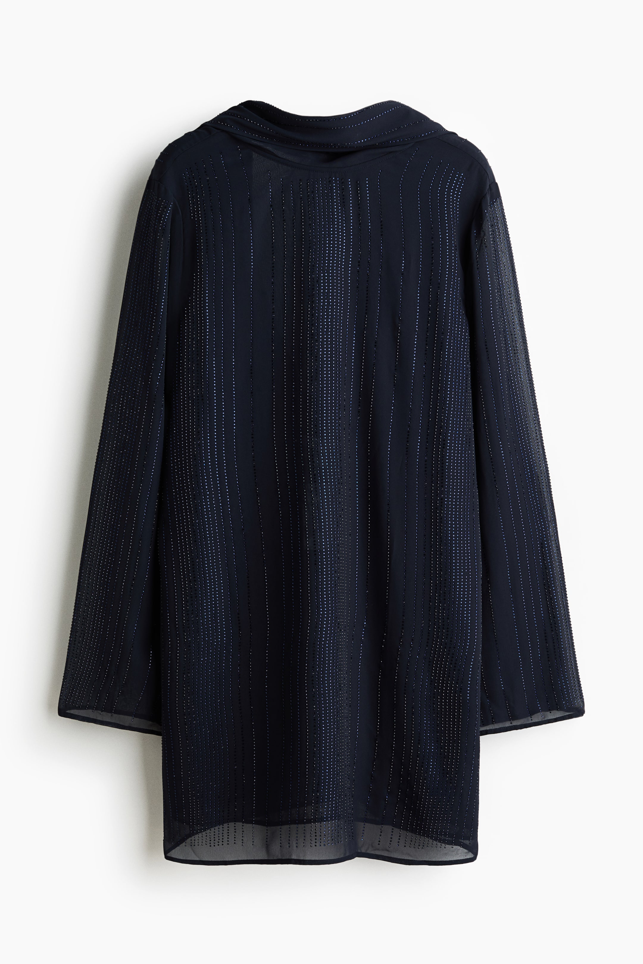 View larger image: Embellished cowl-back dress - Navy blue - Ladies | H&M IE 5