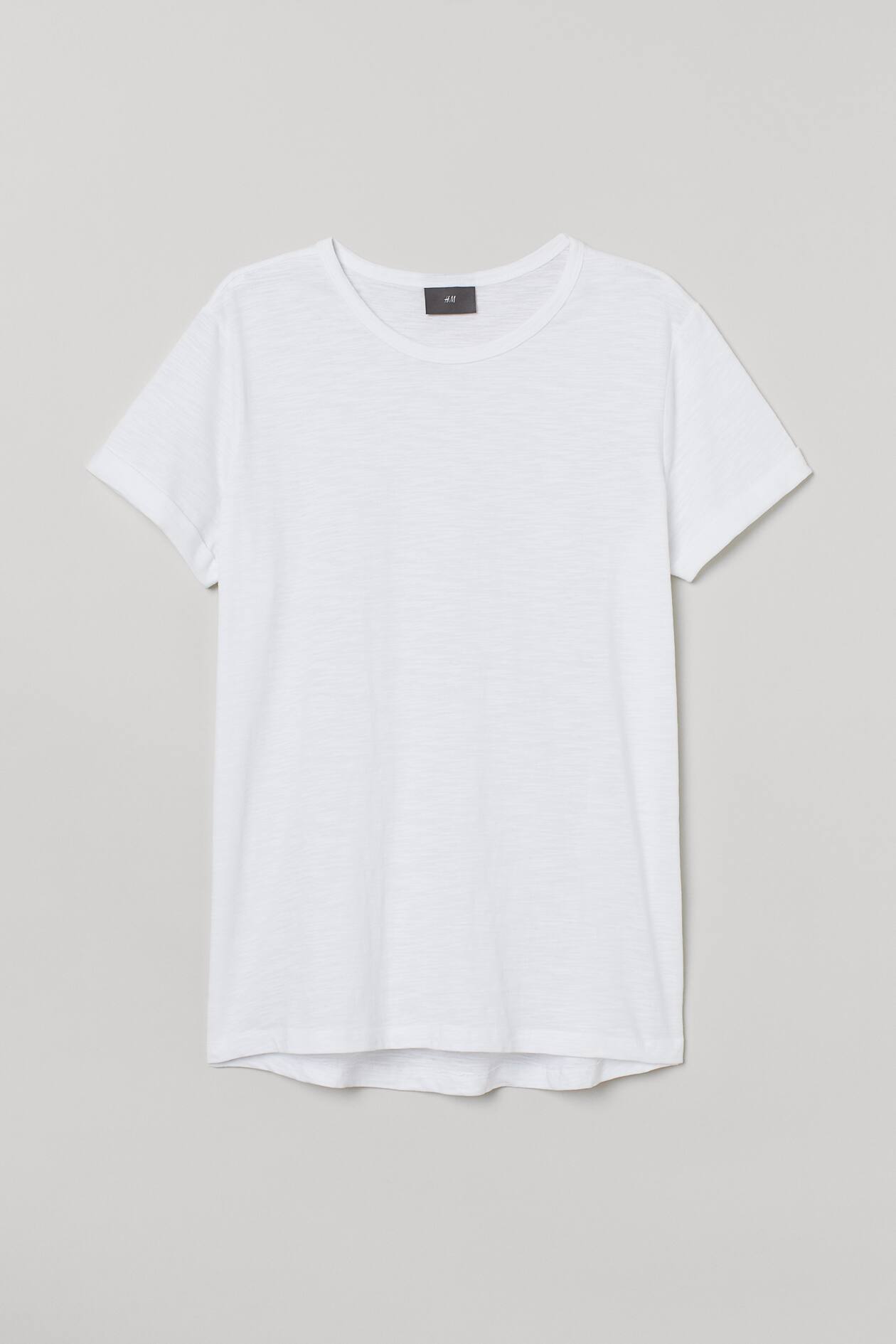 Slub Jersey T-shirt - Short sleeve - Regular length - White - Men | H&M US