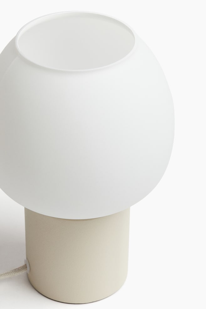 Wood and Glass Table Lamp-Light beige - 5