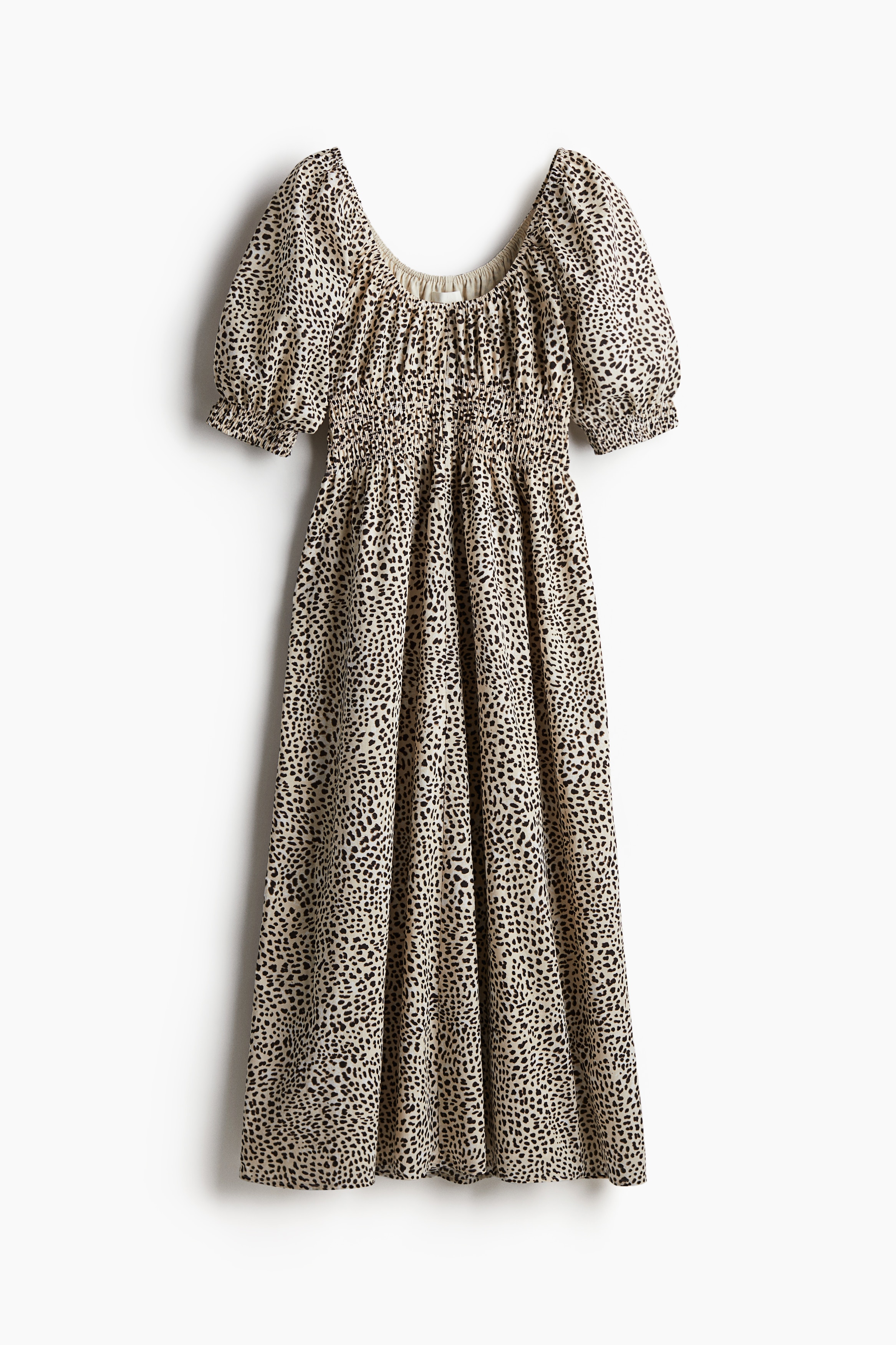 Smocked-waist cotton dress