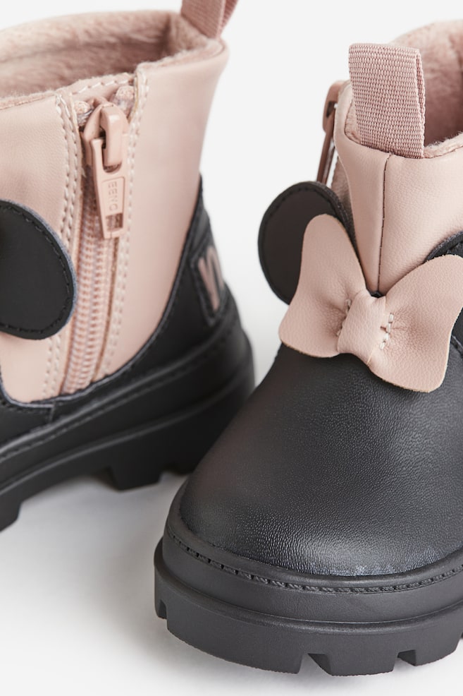 Warm-lined boots - Dusty pink/Minnie Mouse - 2