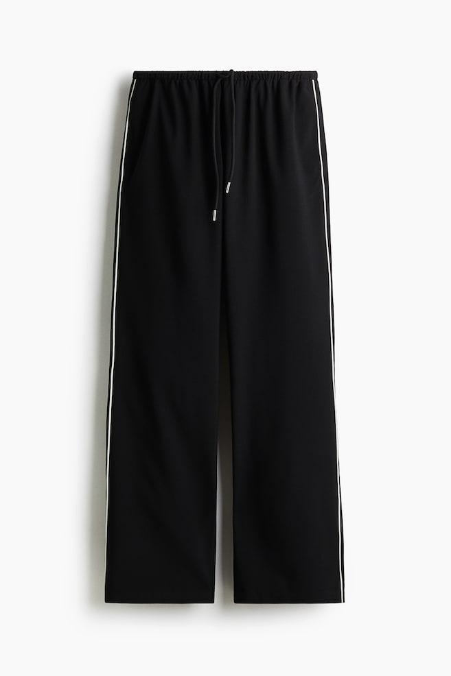 Drawstring trousers - Black/Dark red/Grey - 1