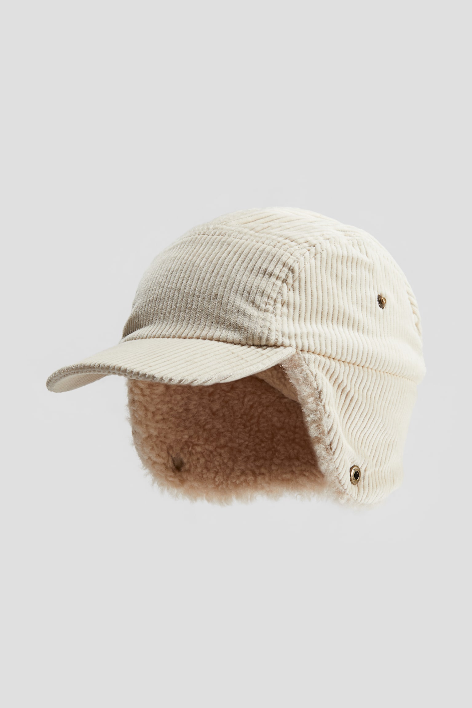 Corduroy cap - Light beige/Khaki green - 1