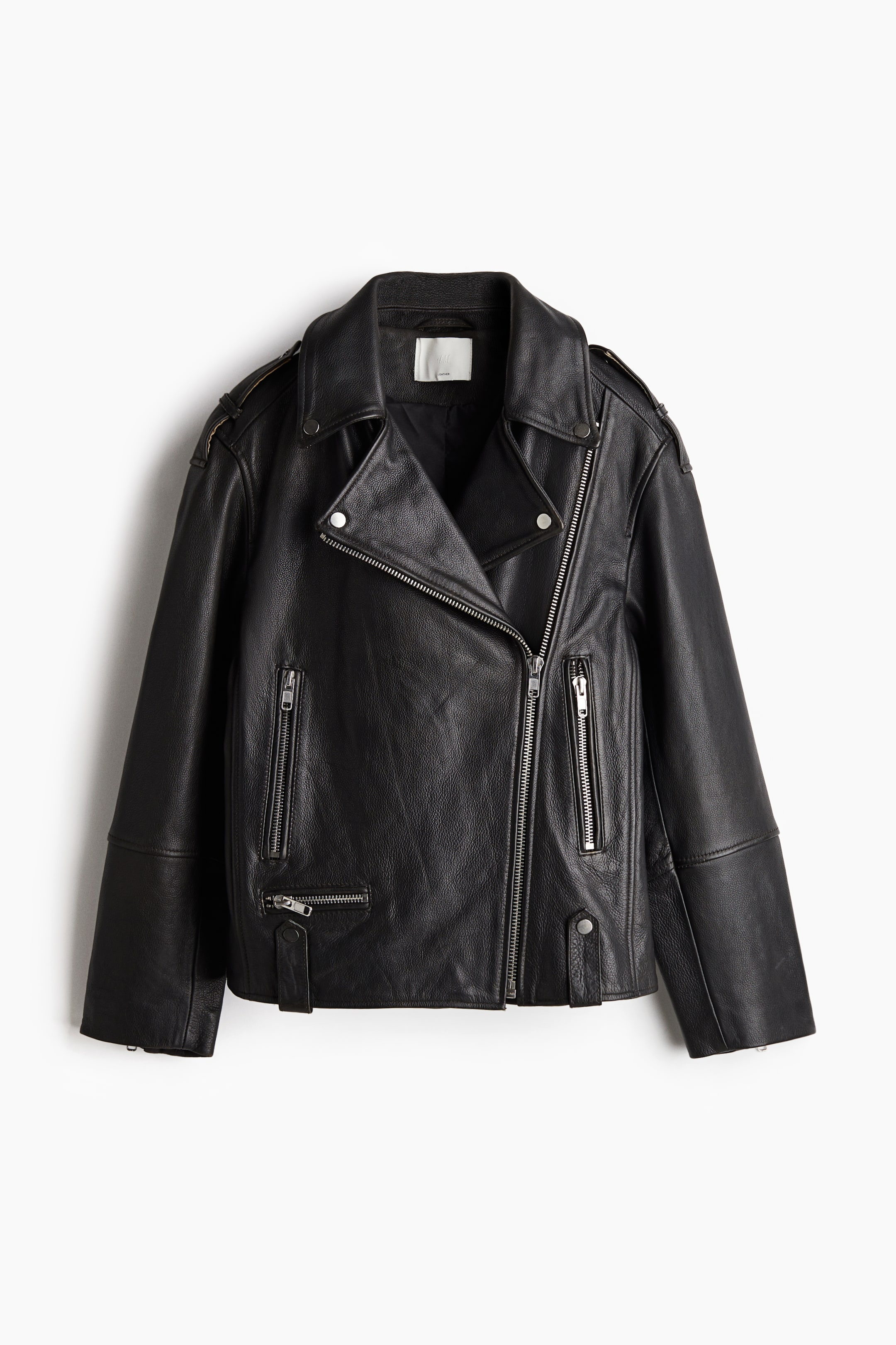 Leather biker jacket