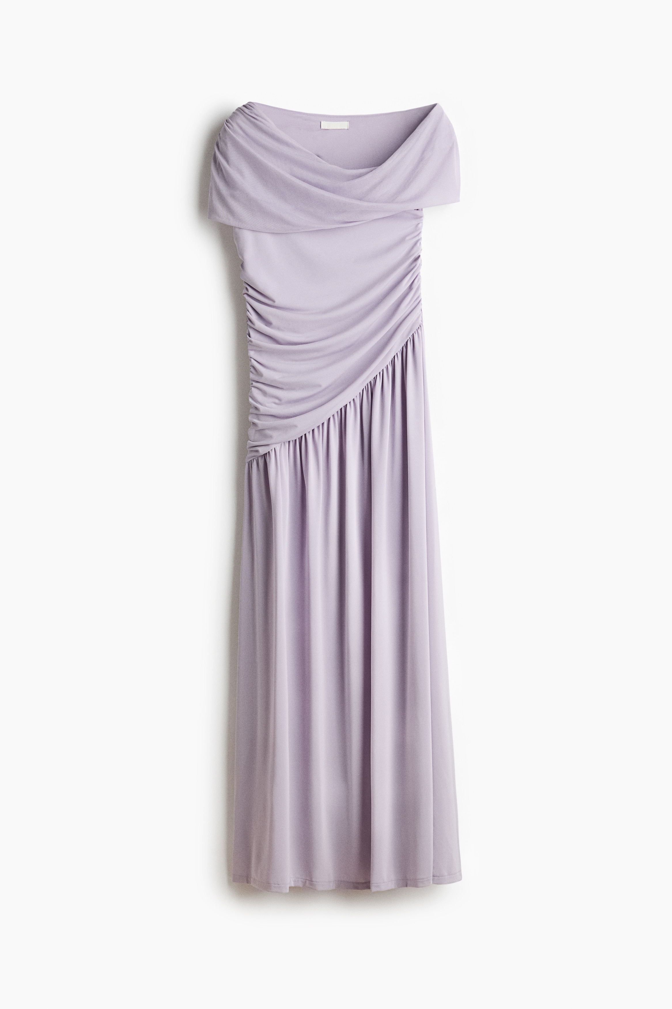 Draped one-shoulder jersey dress - Light dusty purple