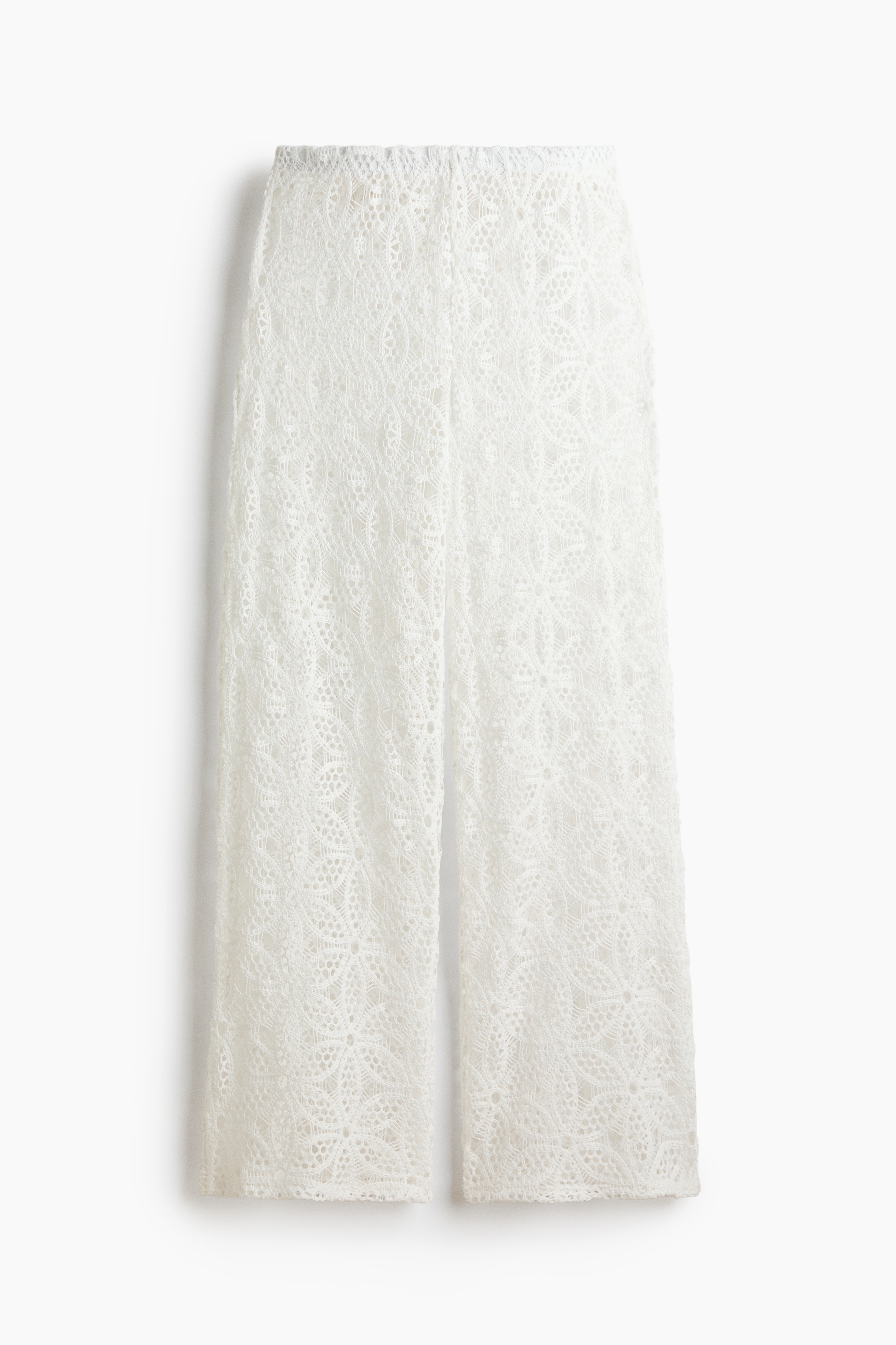 Wide lace trousers - Ivory