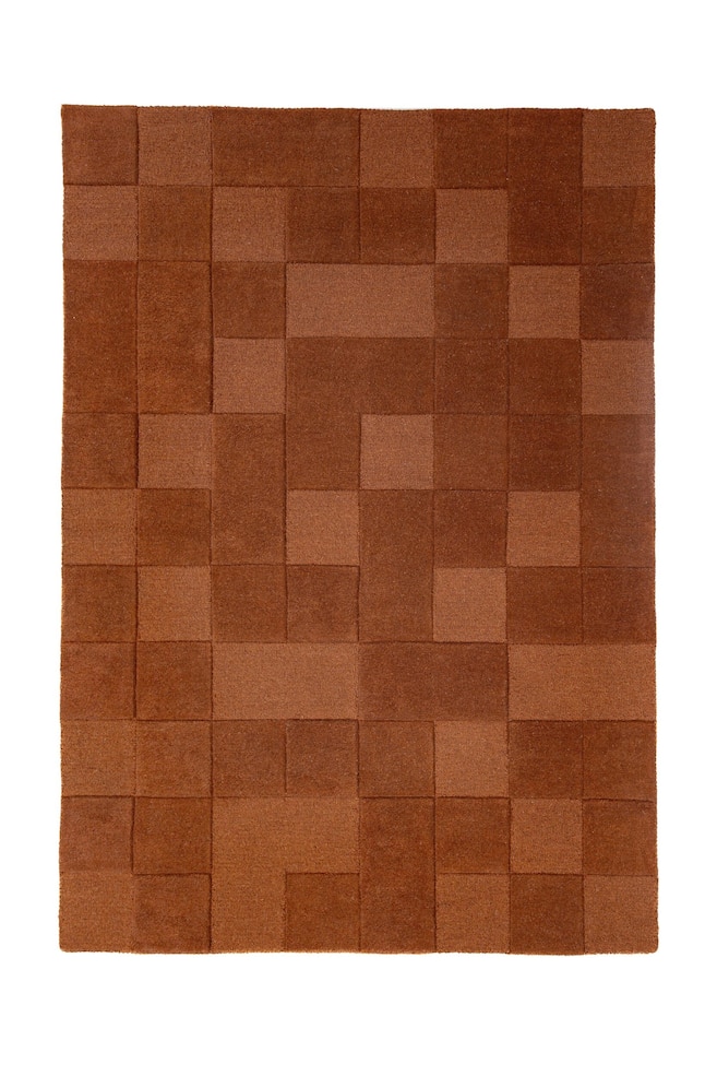 Checkerboard Tapis Moderne En Laine - Terre Cuite - 1