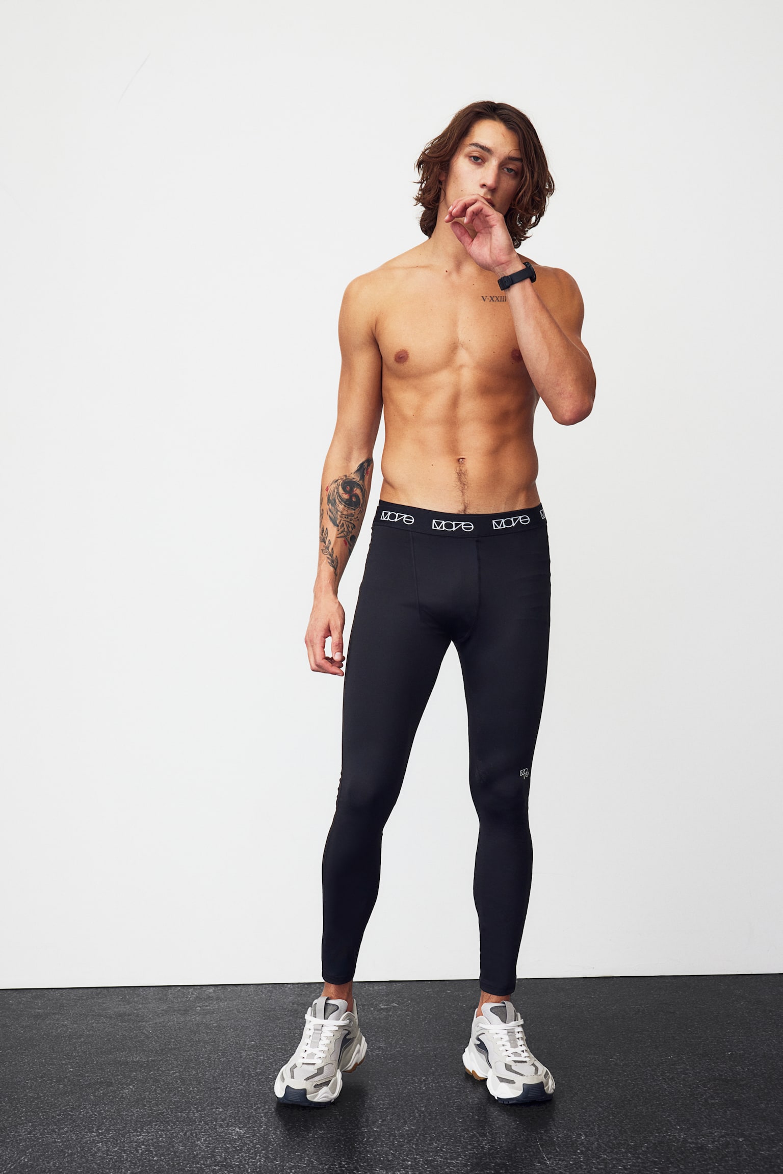 DryMove™ Activewear Tights - Black/White/Dark grey - 1