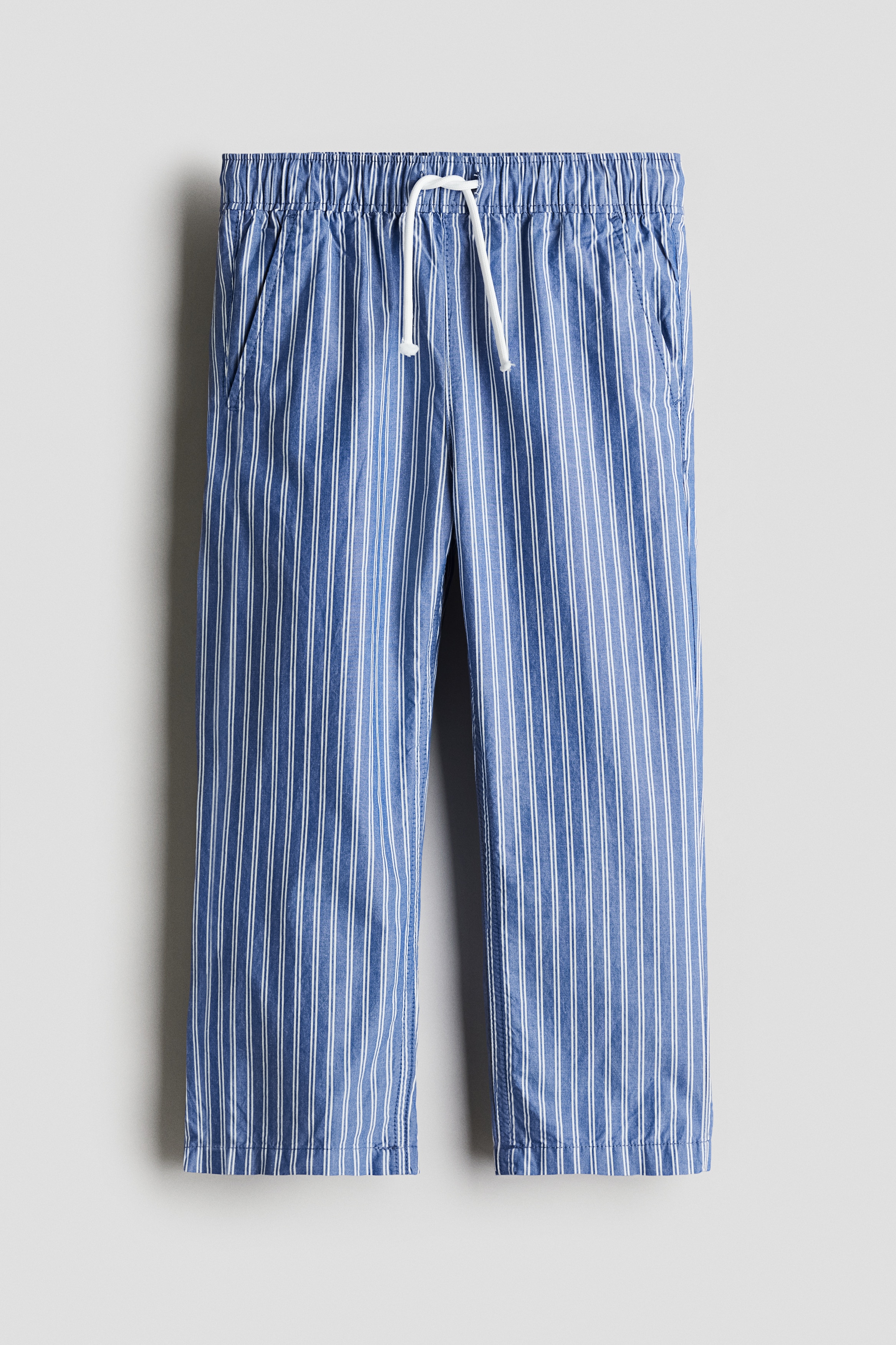 府綢棉長褲 - 藍色/條紋