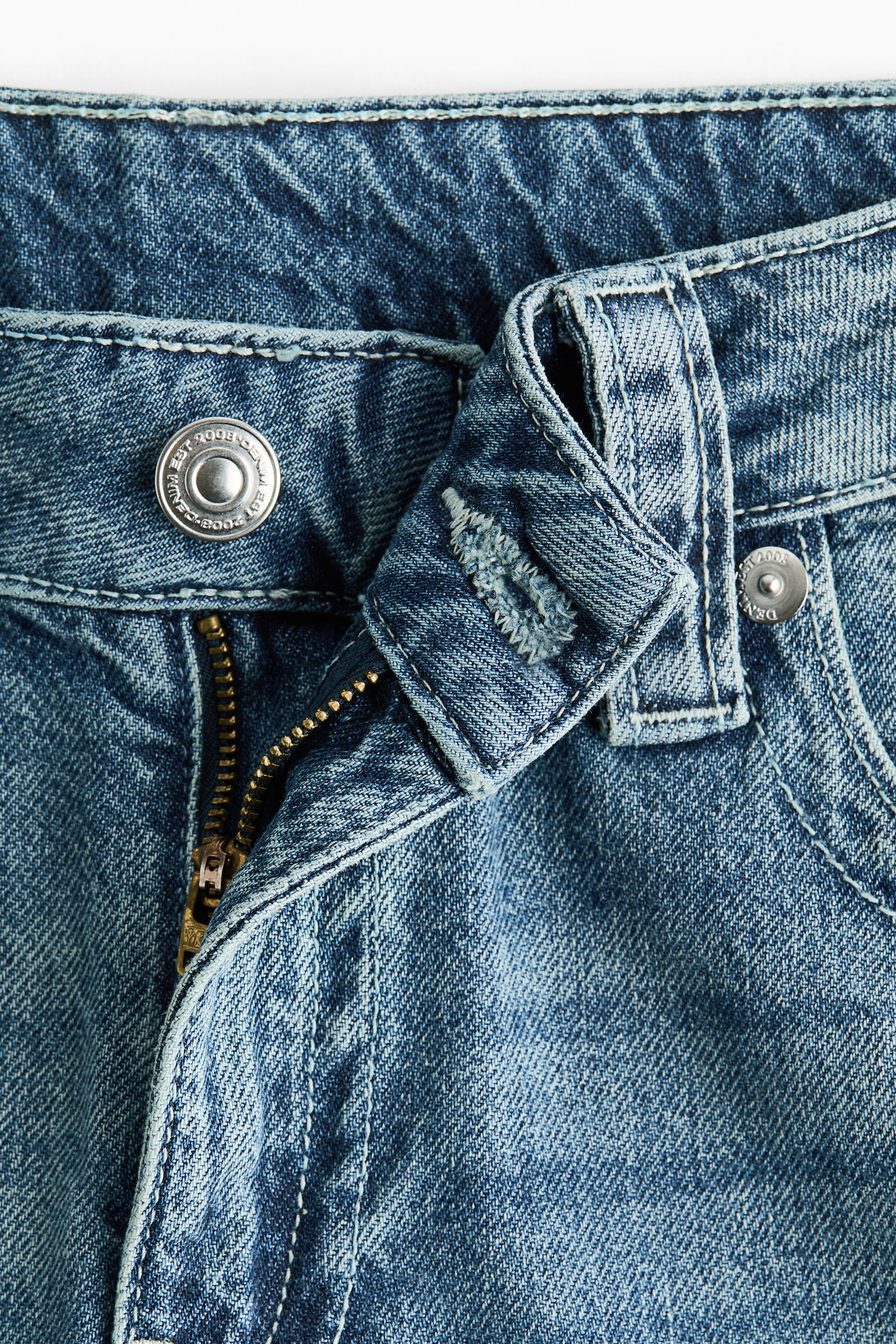 Baggy Wide Low Waist Jeans - Denimblå/Lys denimblå/Grå - 6