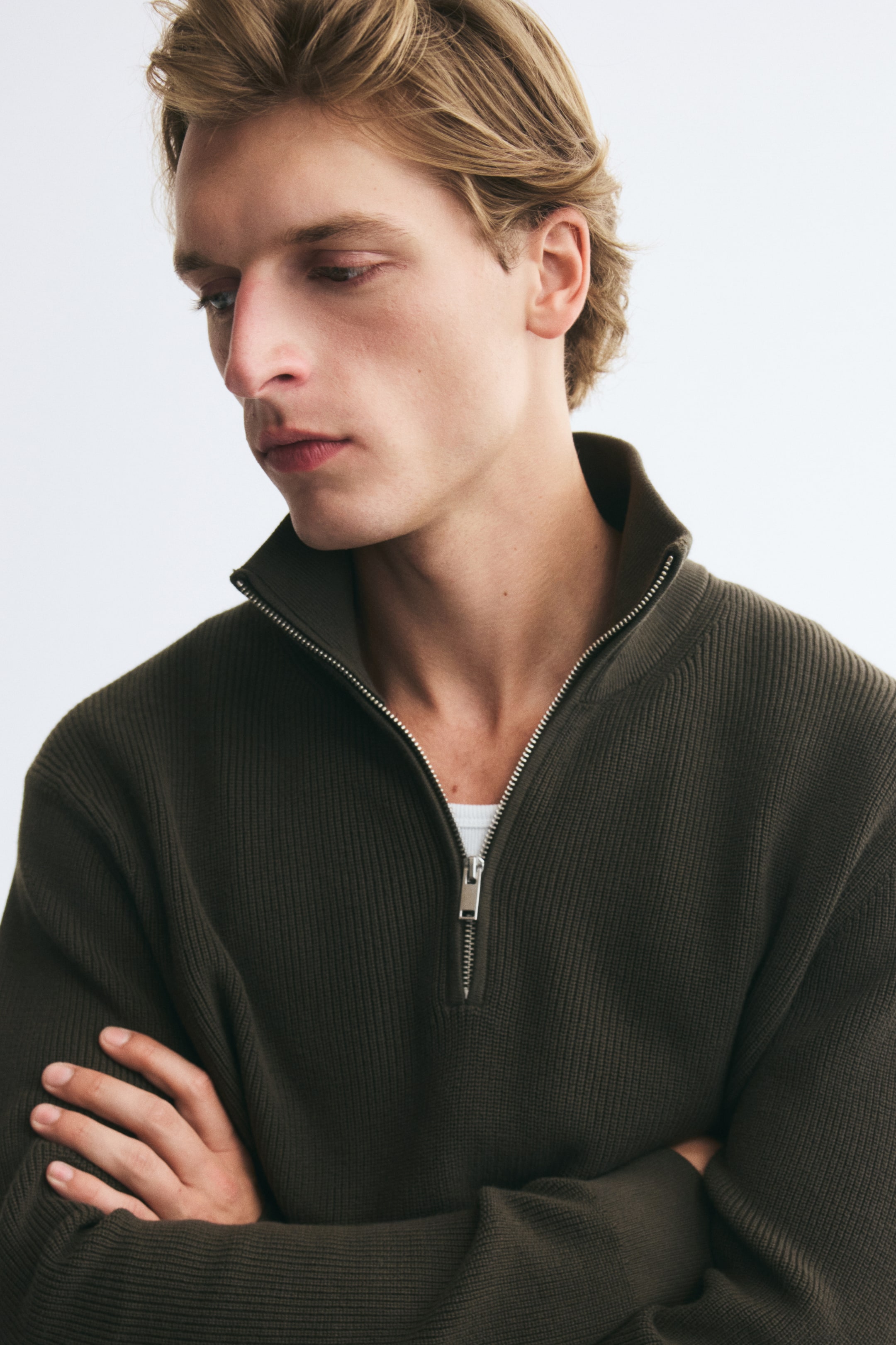 Regular-Fit Half-Zip Sweater